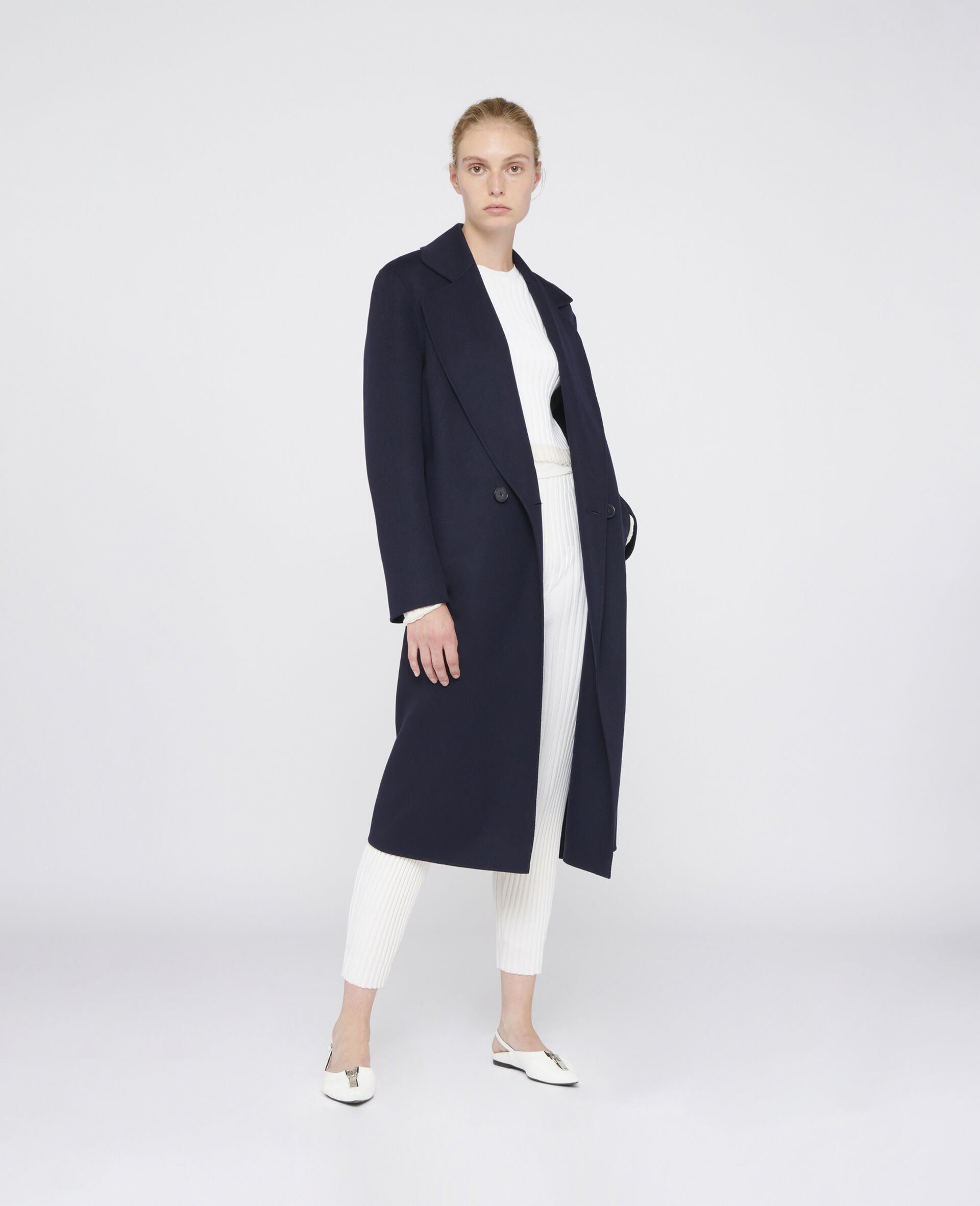 Double-Breasted Wool Coat-Brown-large image number 1