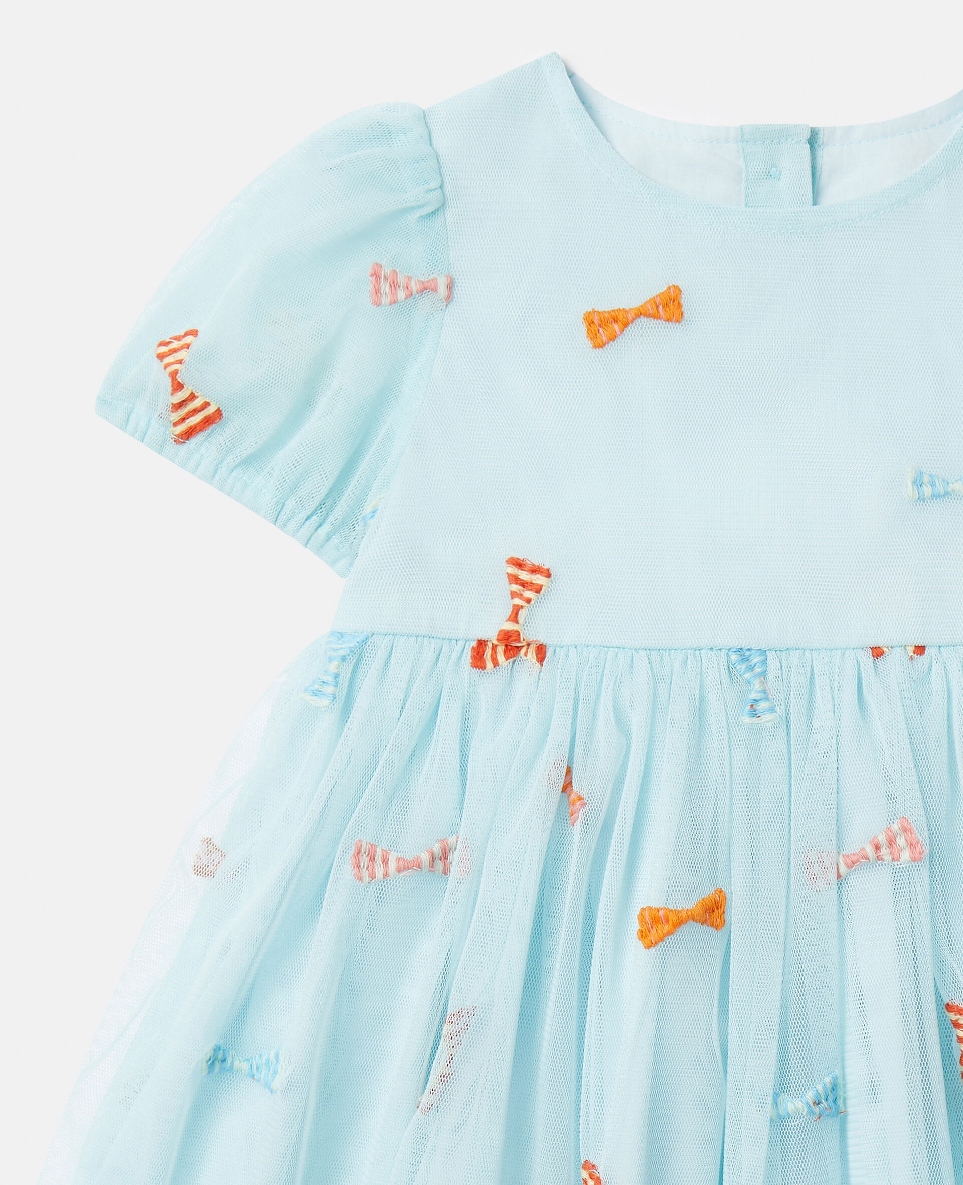 Striped Bow Print Occasion Dress-Blue-large Striped Bow Print Occasion Dress-Blue-large image number 3