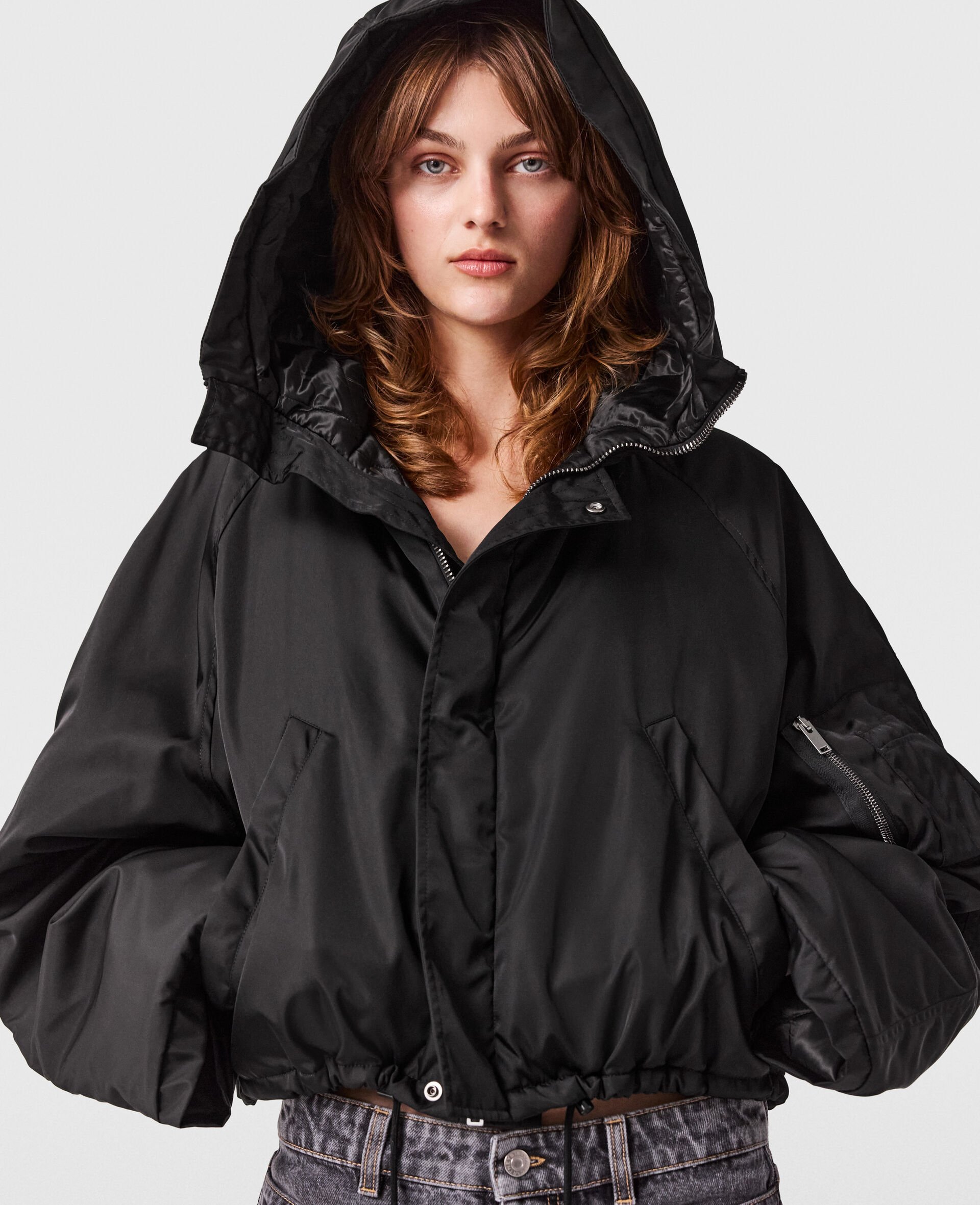 High-Neck Long-Sleeve Jacket-Black-large image number 6