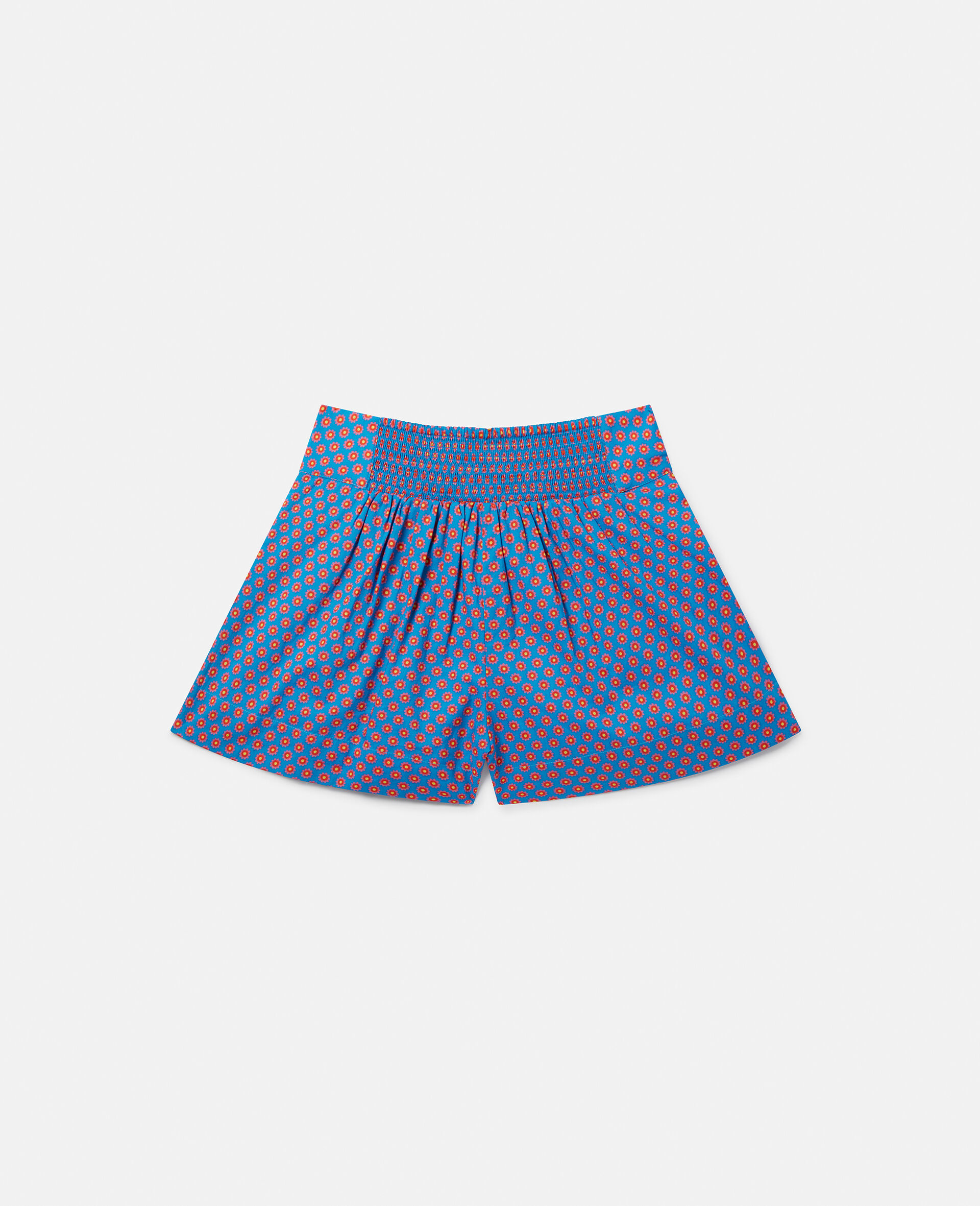 Graphic Flower Print Shorts-Blue-large image number 2