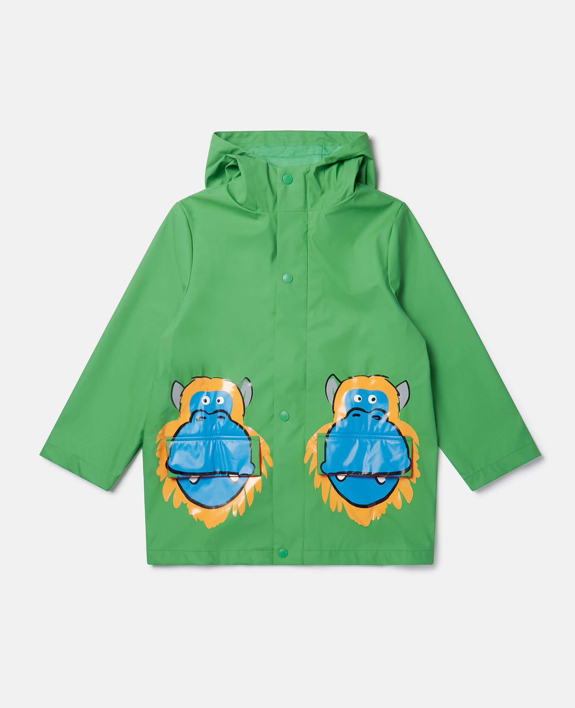 Monkey Print Rubber Jacket-Green-large image number 0