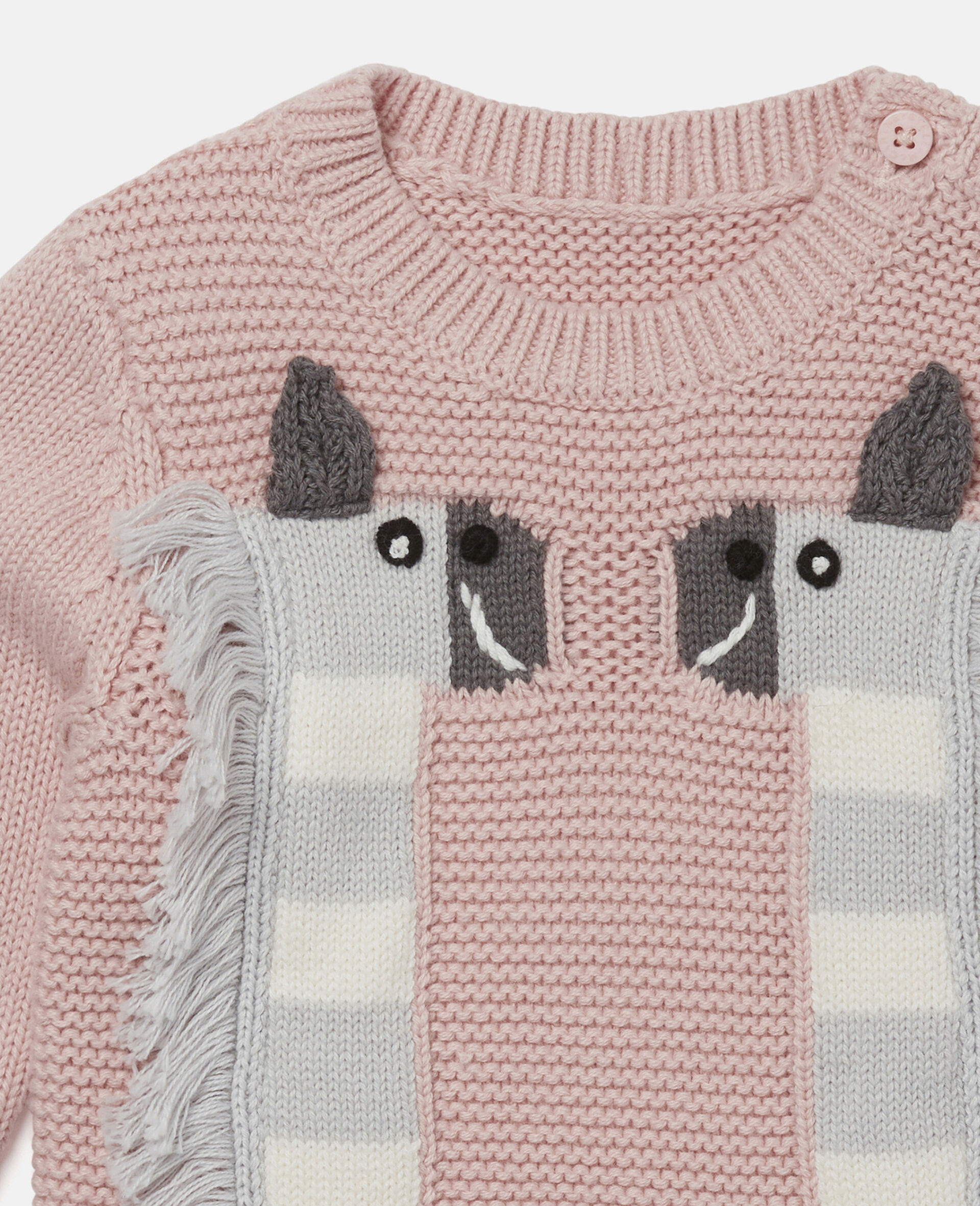 Zebra Intarsia Sweater-Pink-large image number 1