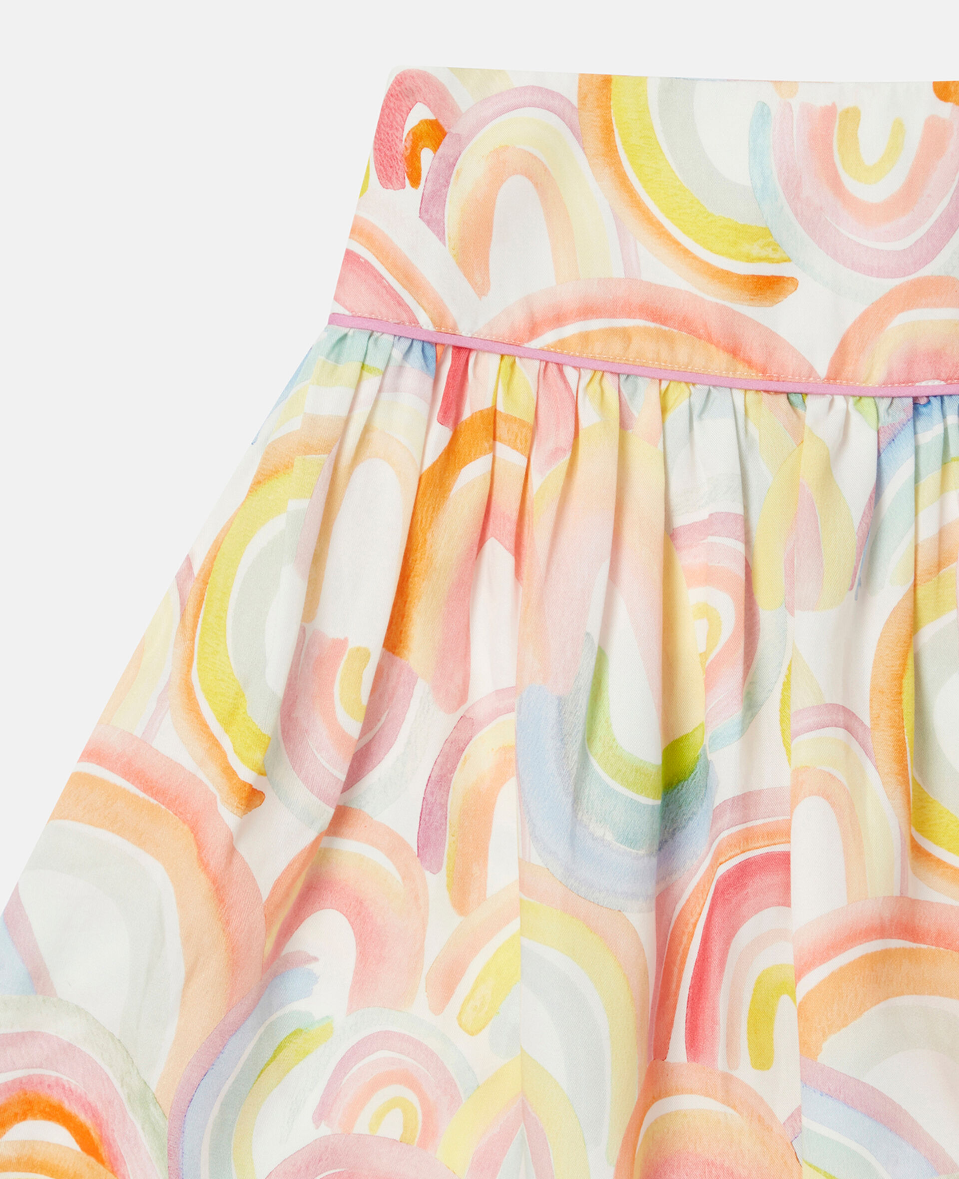 Watercolour Rainbow Print Skater Skirt-Multicolour-large Watercolour Rainbow Print Skater Skirt-Multicolour-large image number 1