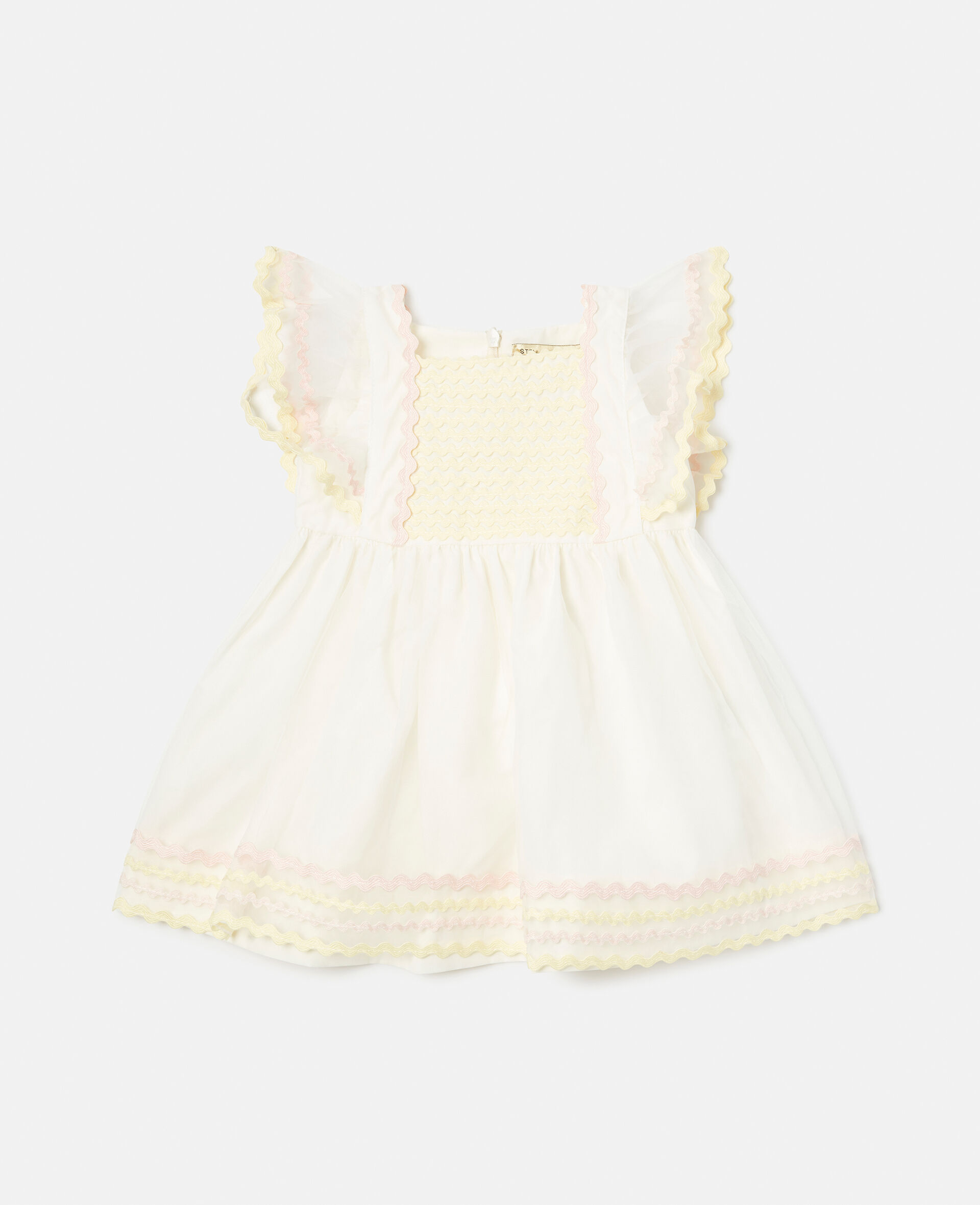 Embroidered Organza Dress-White-large image number 0