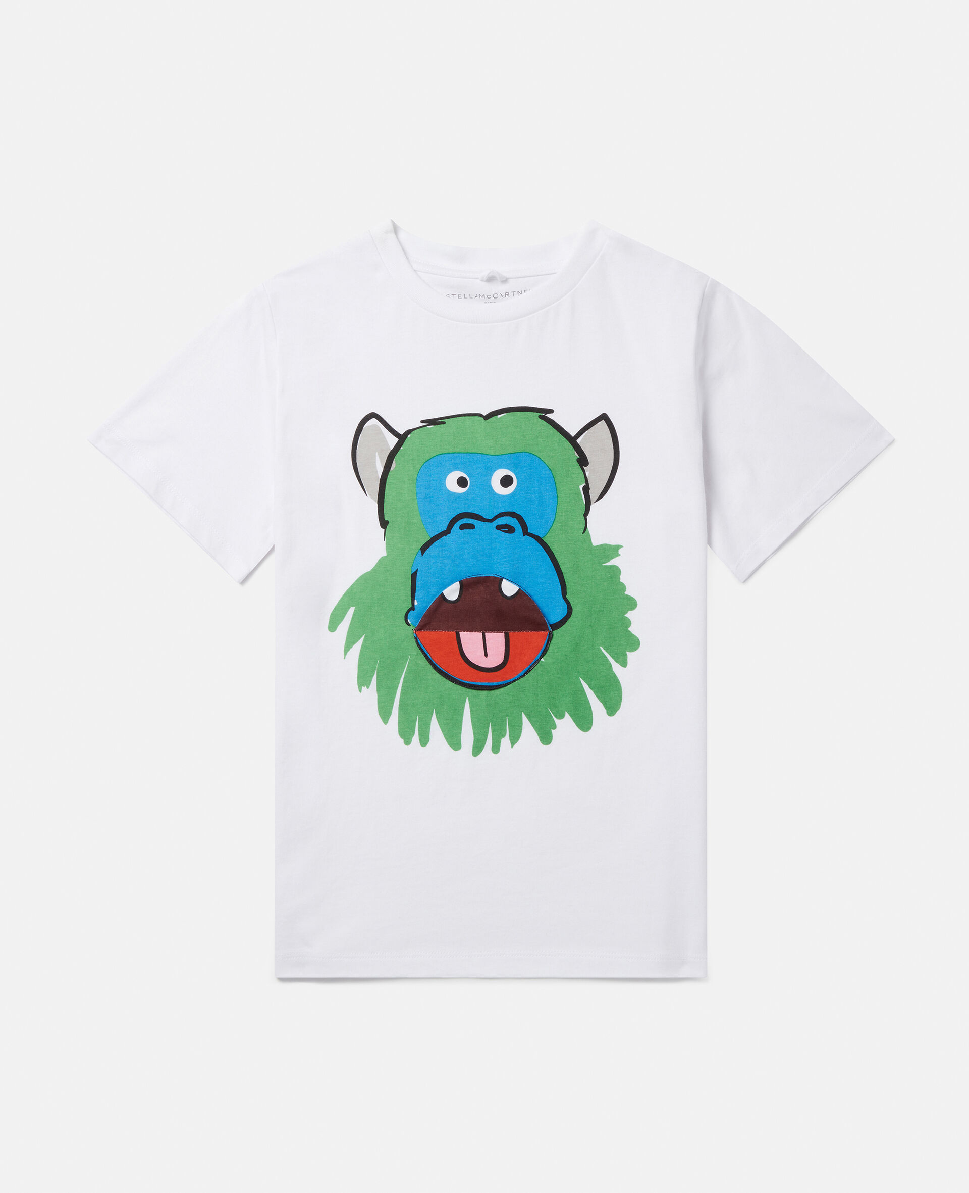 Flap Monkey Face T-Shirt-White-large image number 0