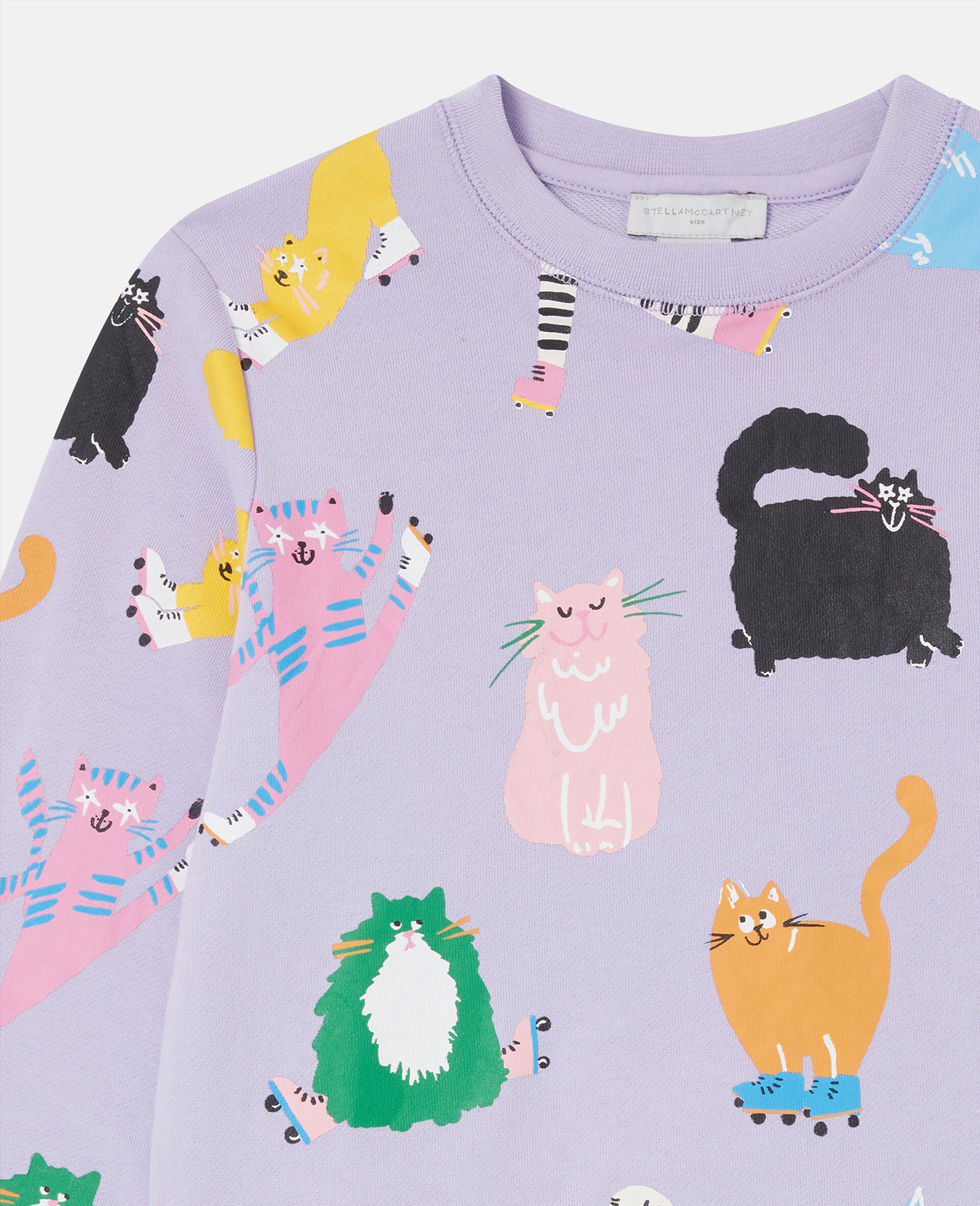 Stella Mccartney Lilac Skating Cat T-Shirt