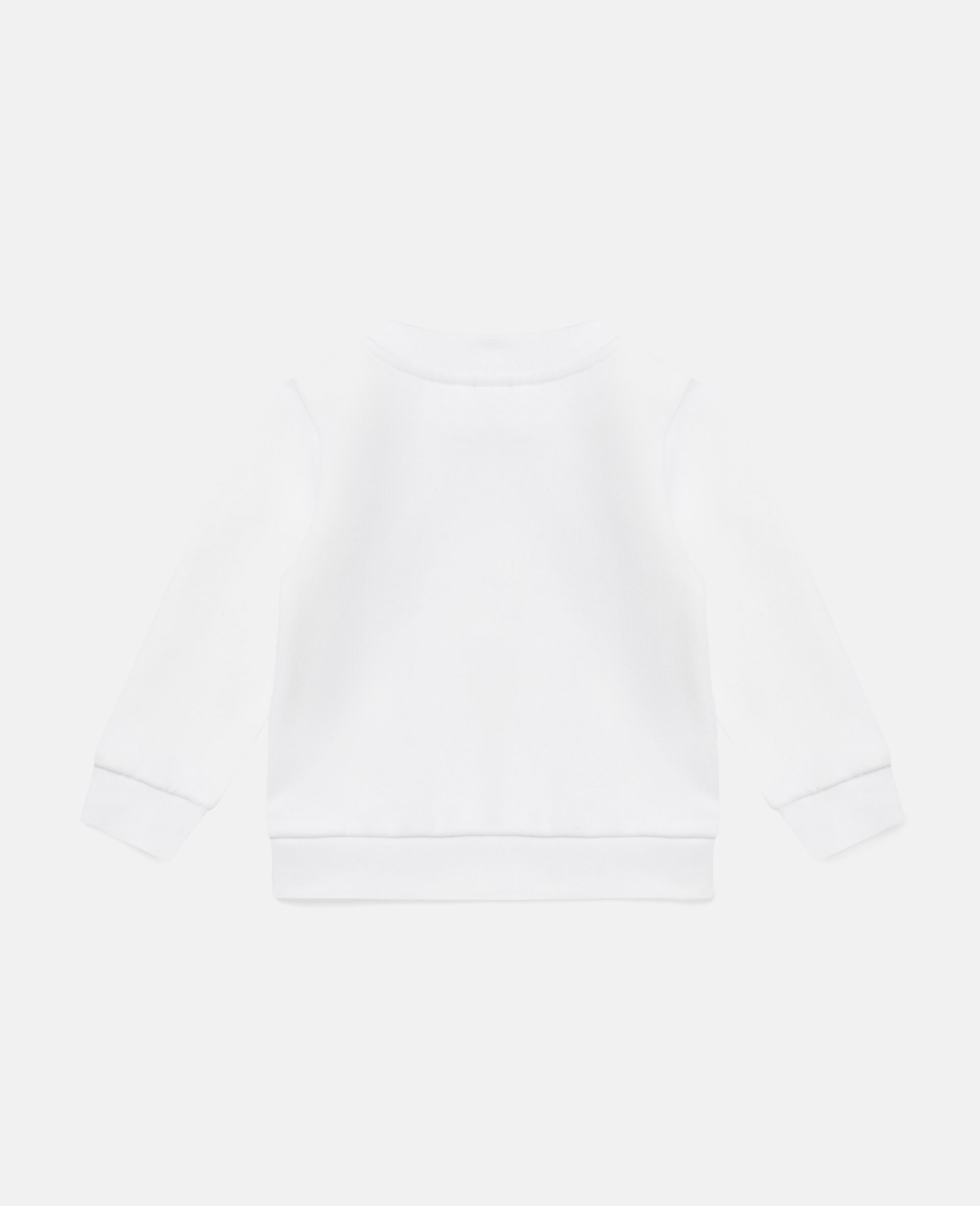 Rainbow Logo Print Cotton Fleece Sweatshirt-White-large image number 2