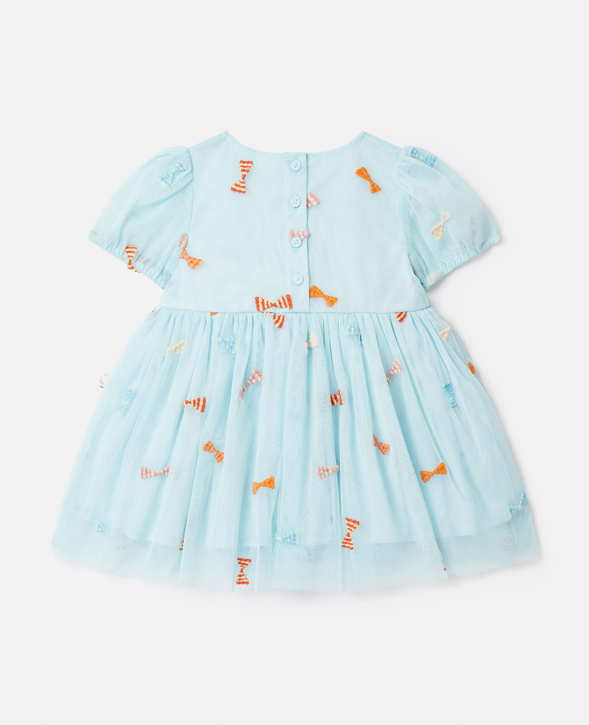 Striped Bow Print Occasion Dress-Blue-large Striped Bow Print Occasion Dress-Blue-large image number 2