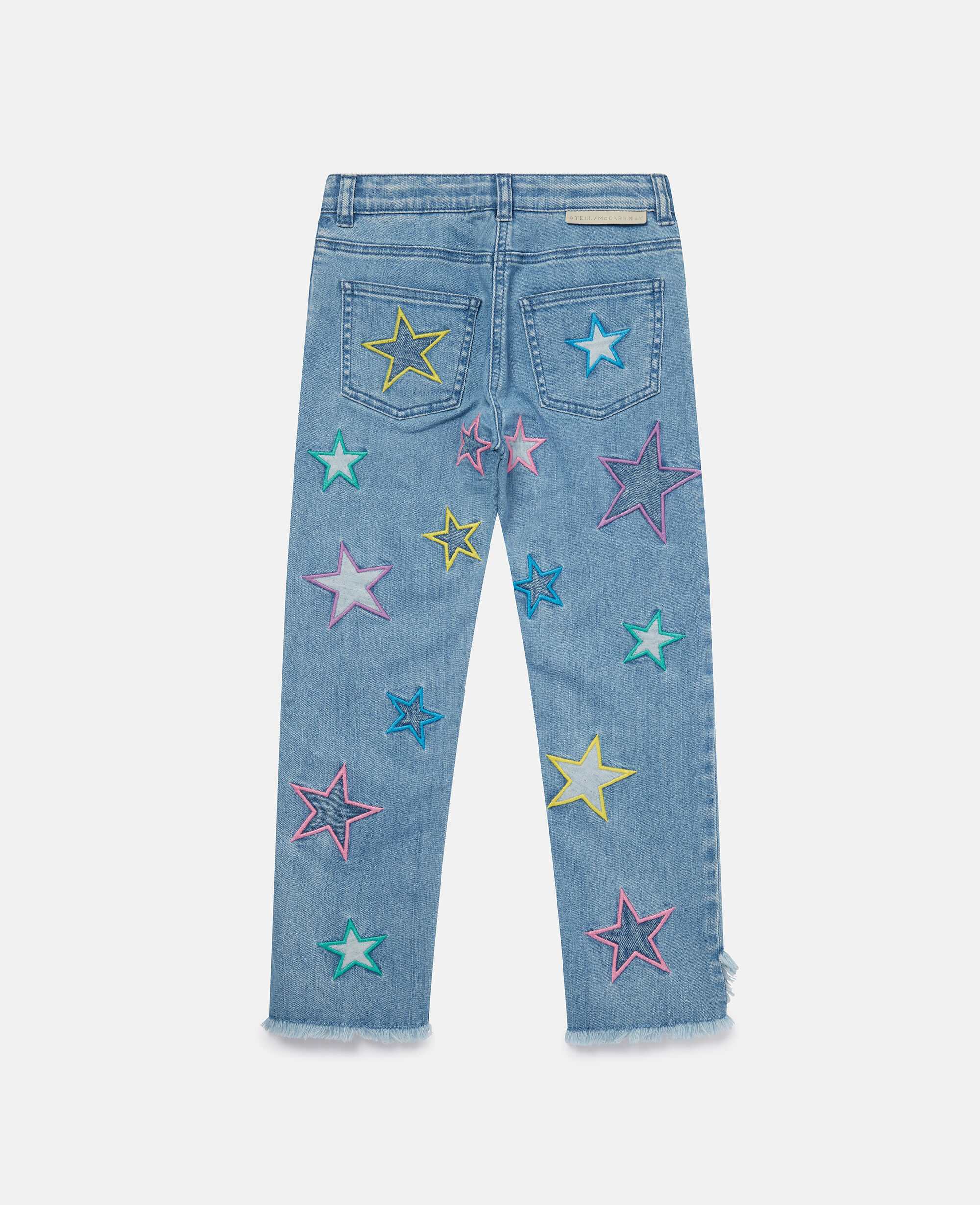 Pantaloni in denim con logo a nastro Stella Stella McCartney Bambina Abbigliamento Pantaloni e jeans Shorts Pantaloncini 
