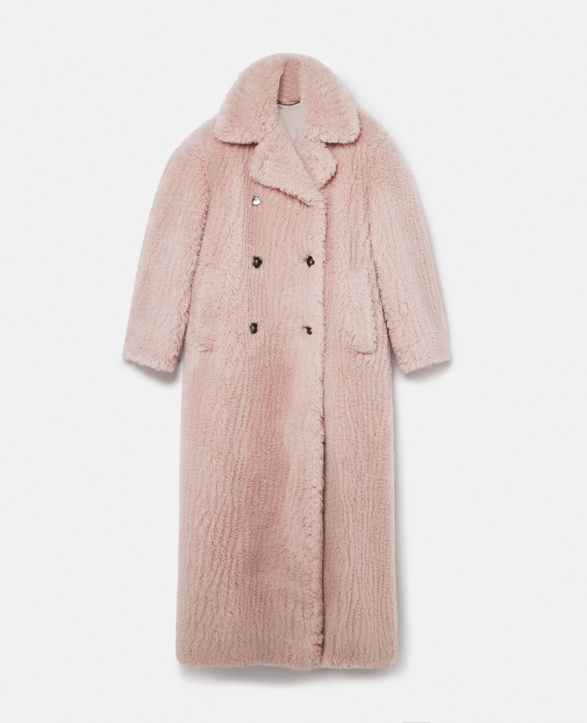 Oversized Plush Teddy Long Coat-Pink-large image number 0