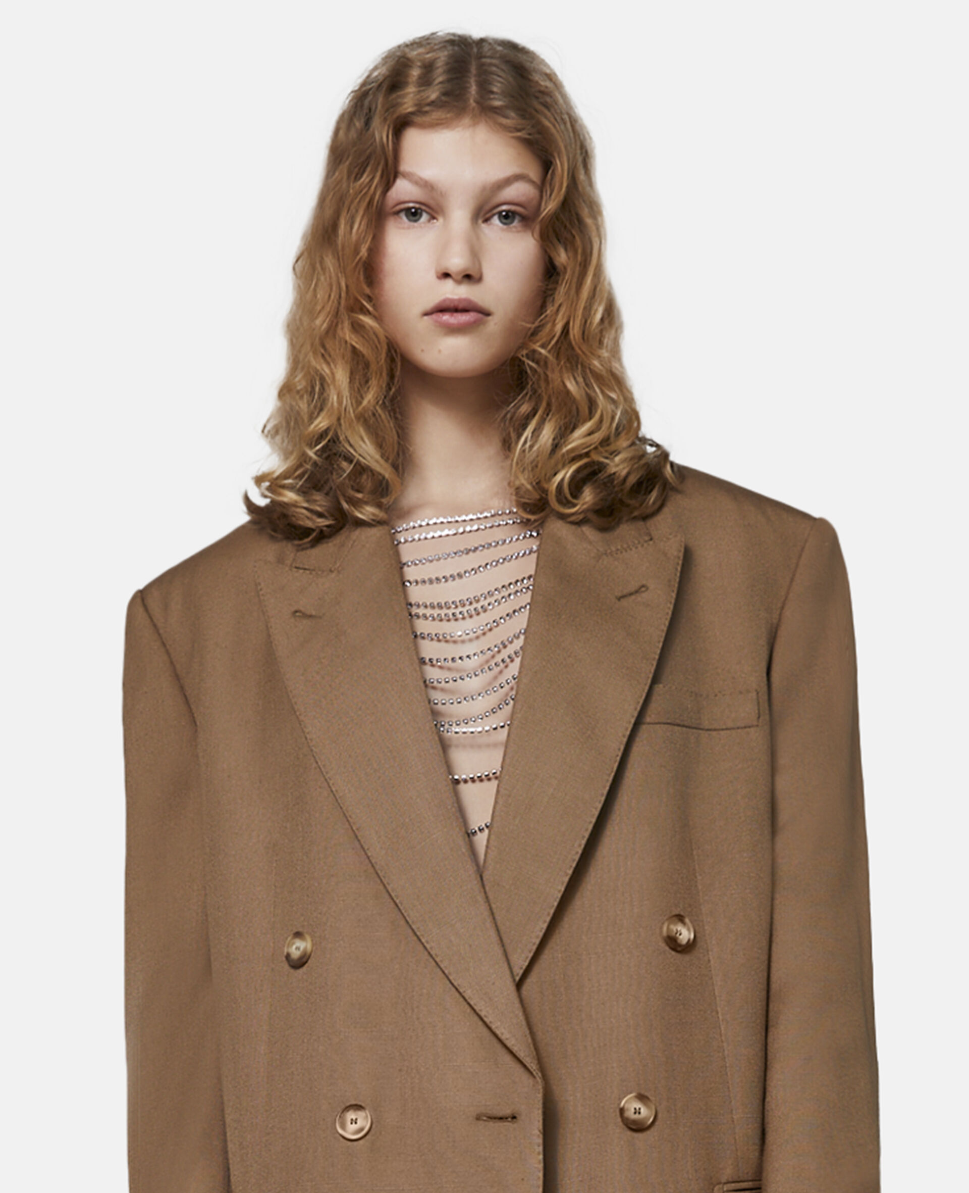 Oversized Double-Breasted Blazer-Black-large image number 3