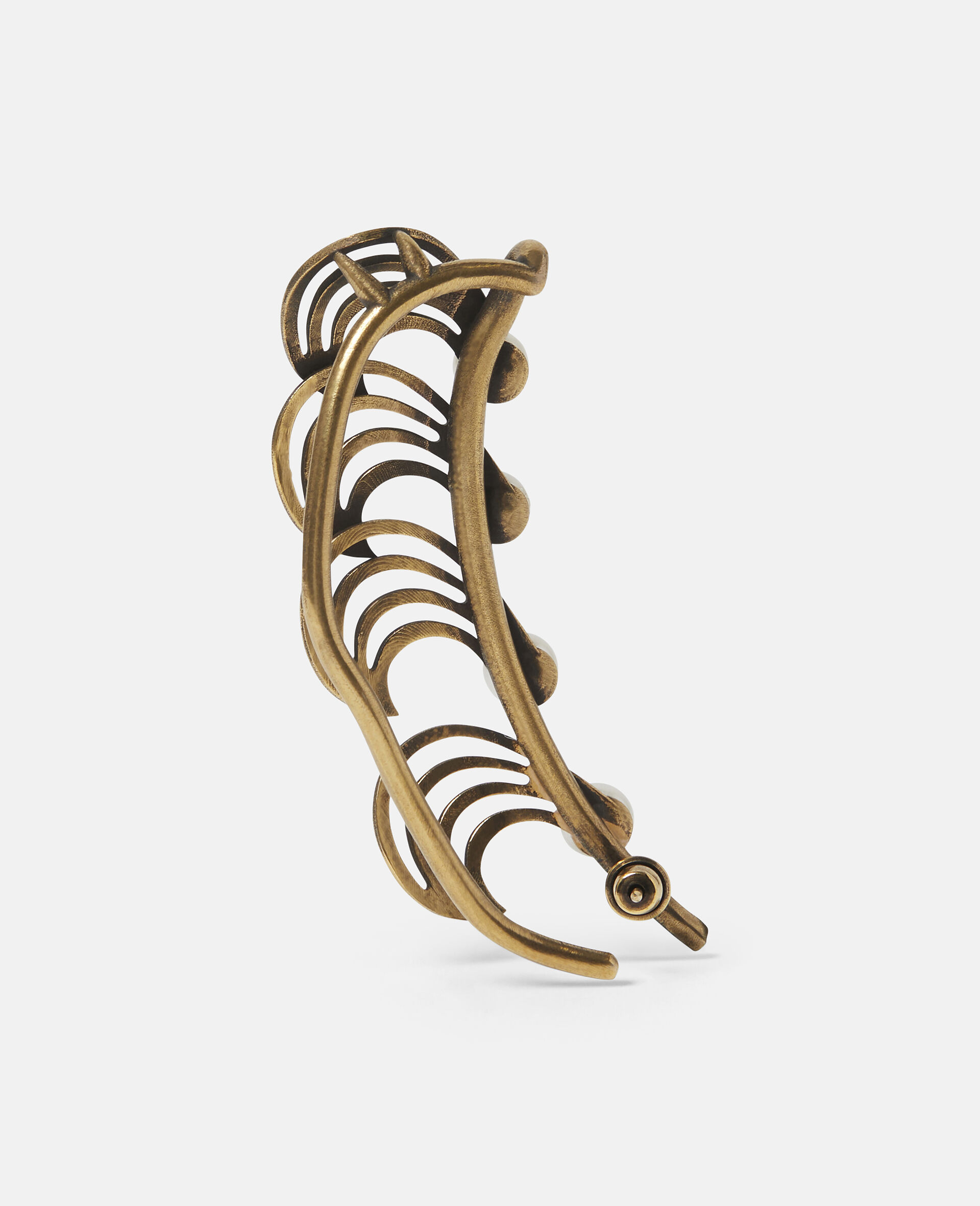 Brass & Pearl Right Earring -Yellow-large image number 2