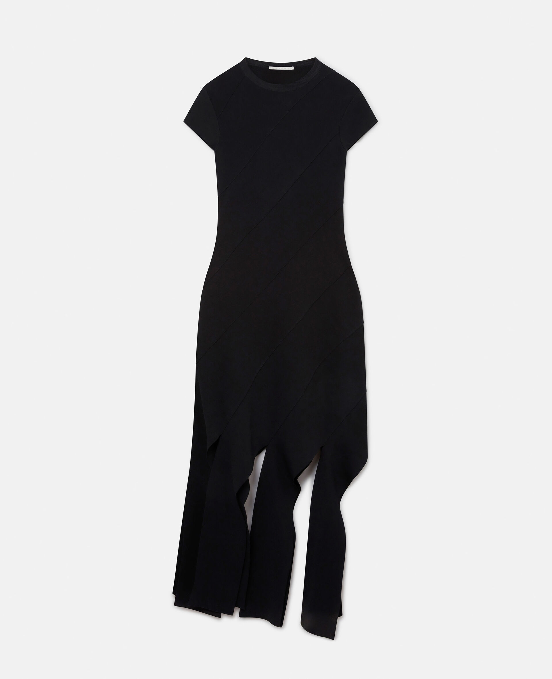 Abito Midi in Maglia Compatta-Nero-large image number 0