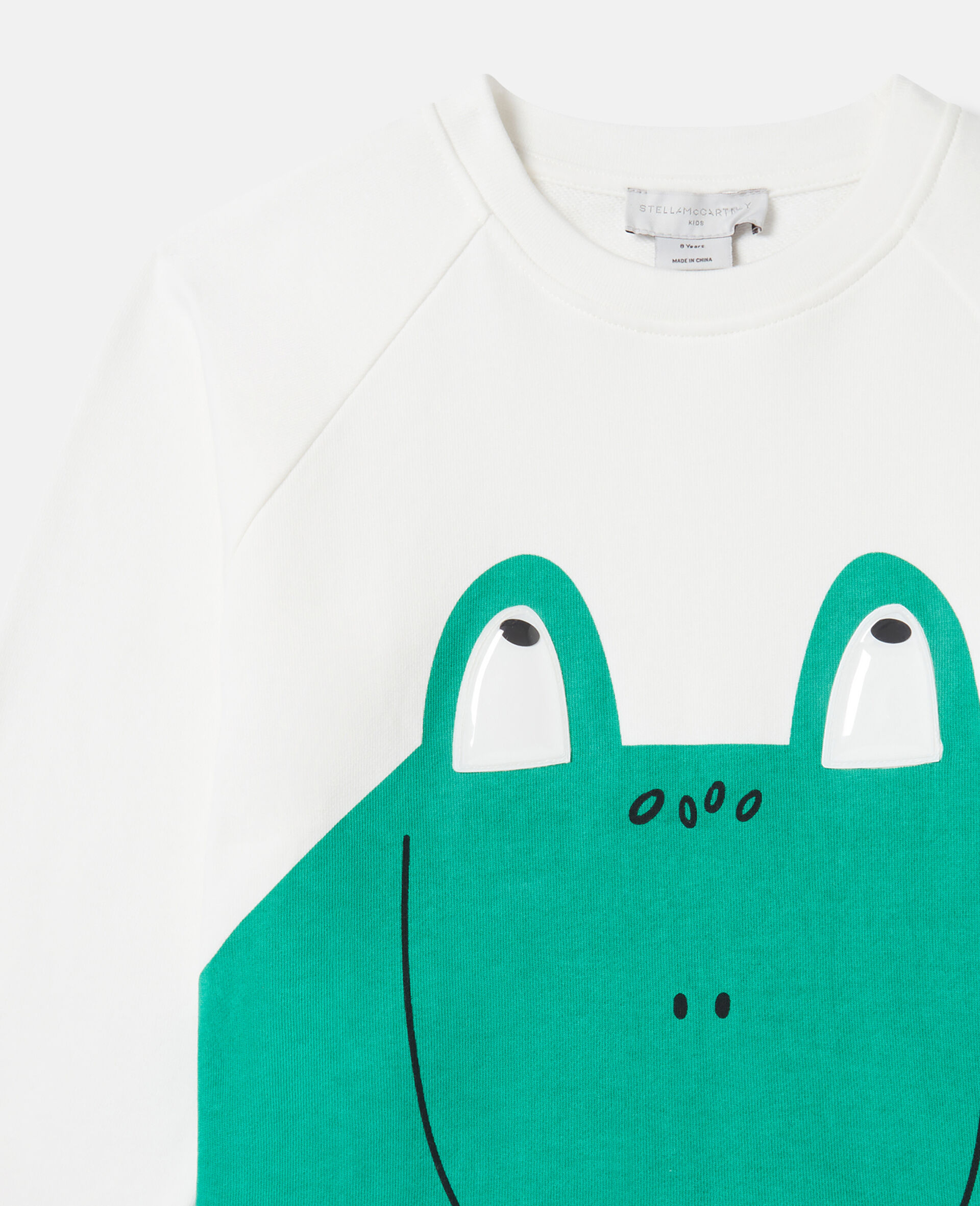 Frog Graphic Crewneck Sweatshirt-White-large image number 1