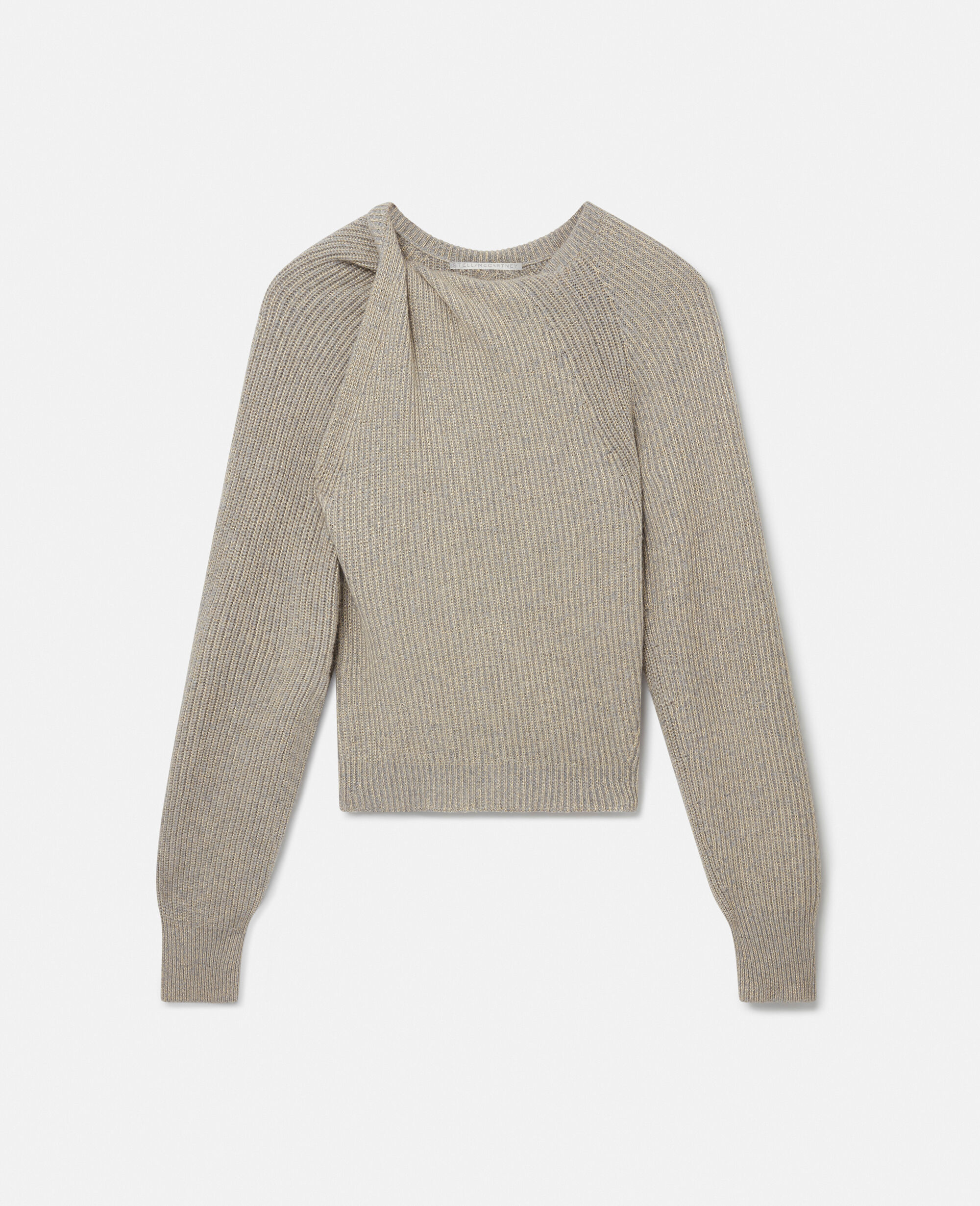 Women Pewter Grey Regenerated Cashmere Shifting Knot Jumper