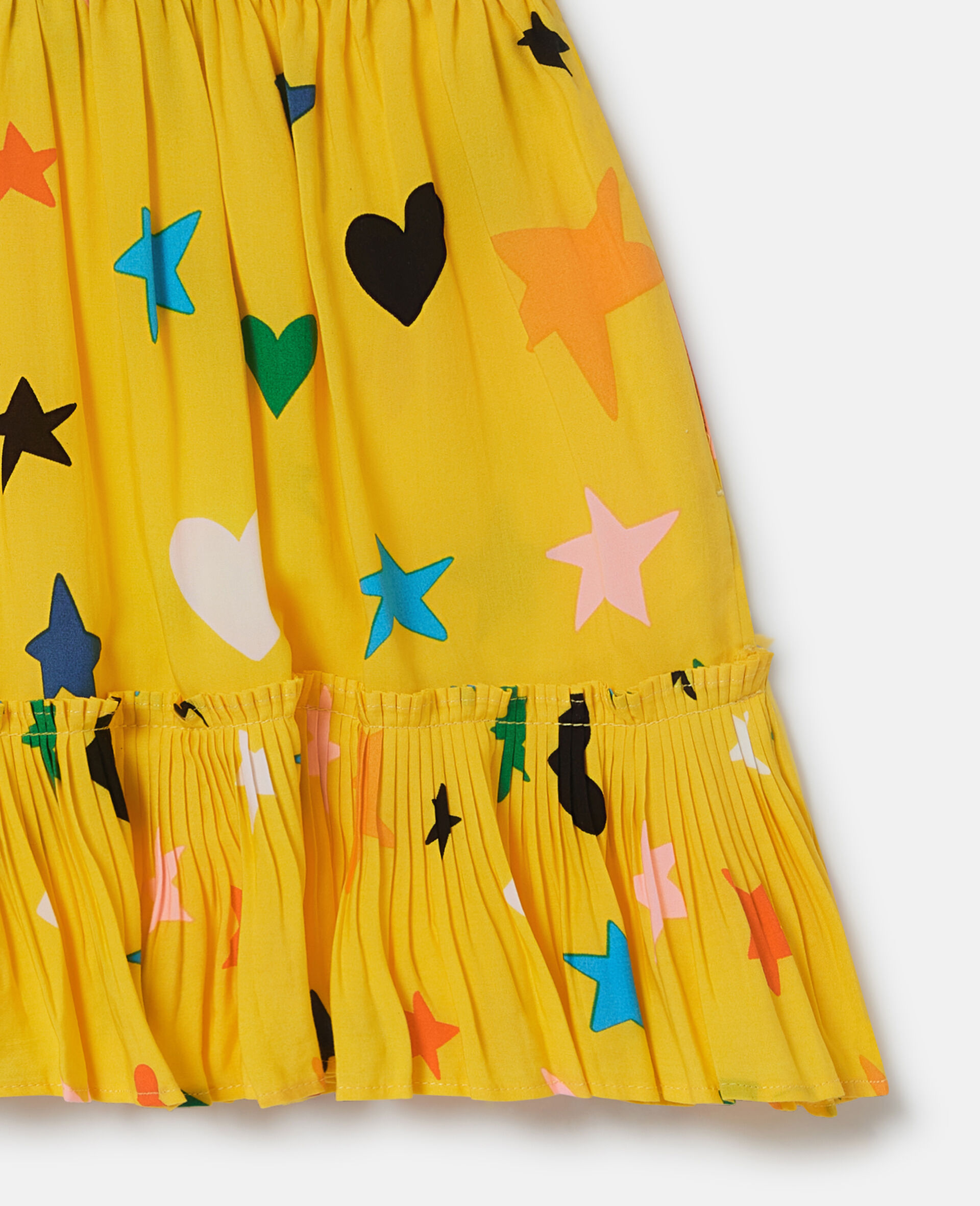 Star Print Tiered Skirt-Yellow-large image number 3