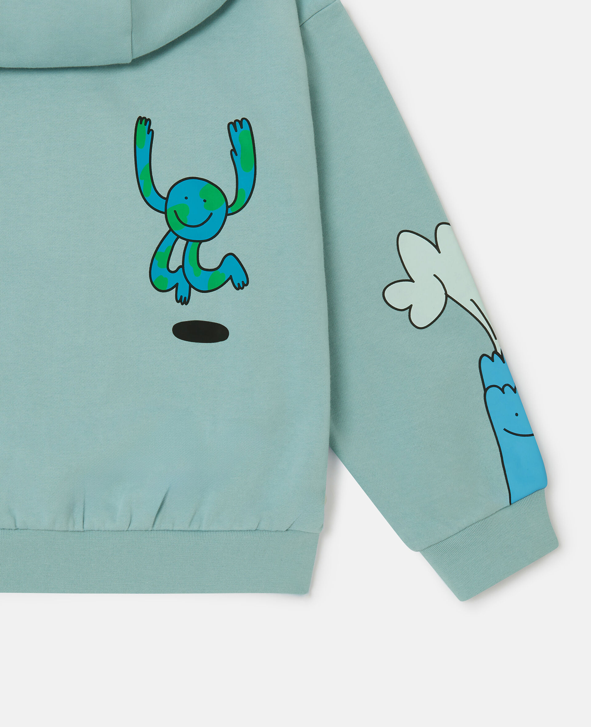 Earth Friends Graphic Zip-Up Hoodie-Blue-large image number 3