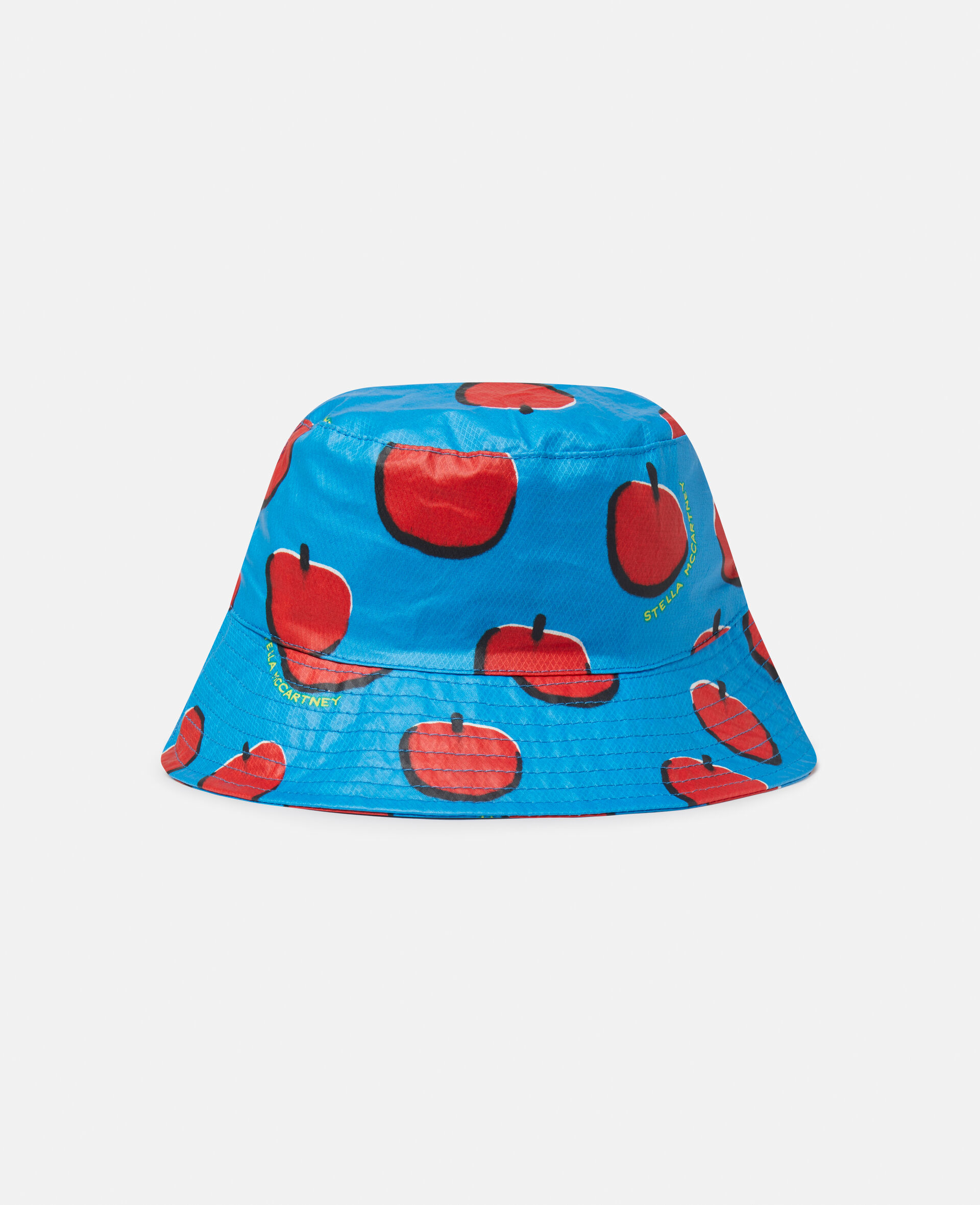Apple Print Waxed Bucket Hat-Blue-large image number 2