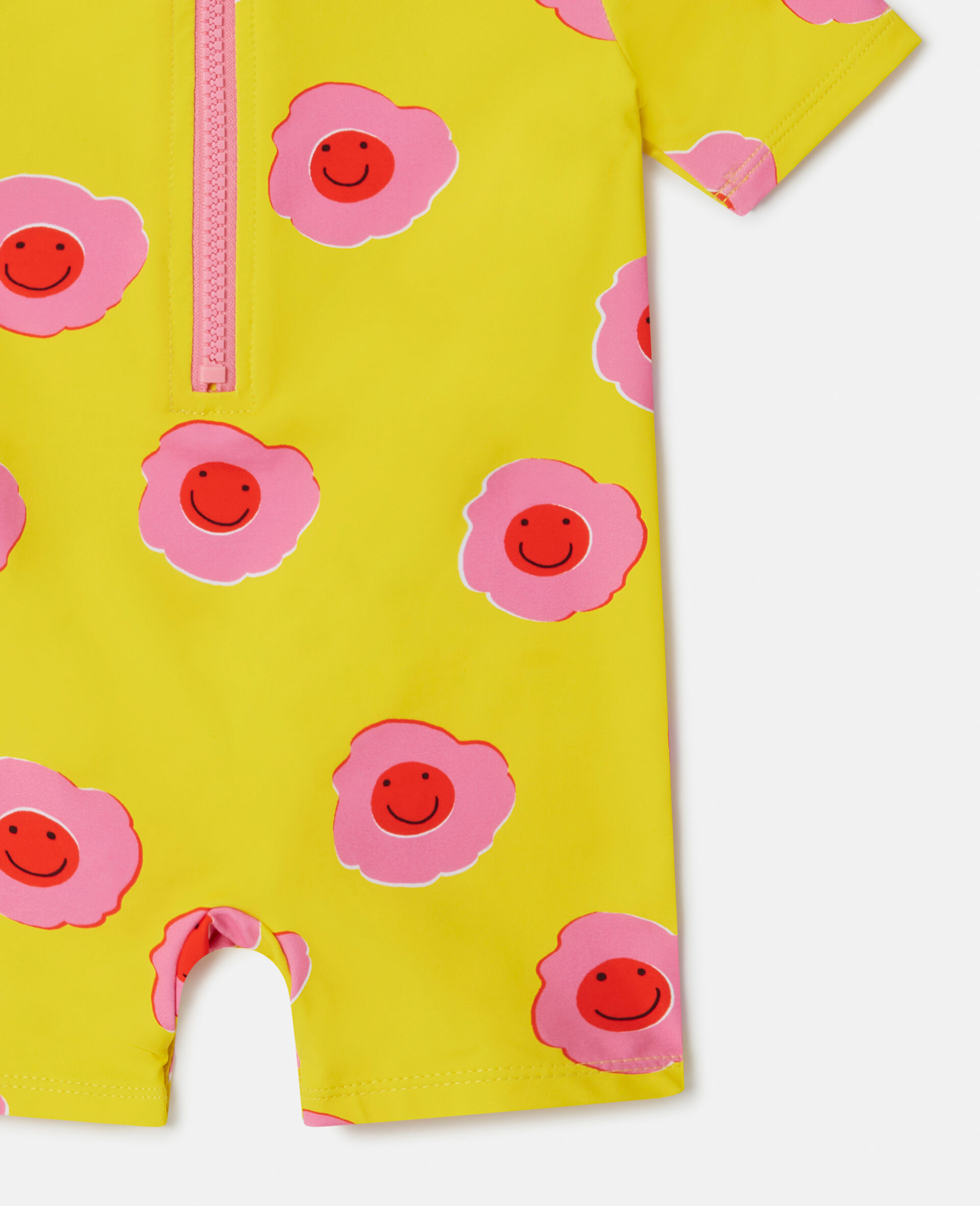 Graphic Flower Print Frill All-in-One Swimsuit-Multicolour-large image number 3