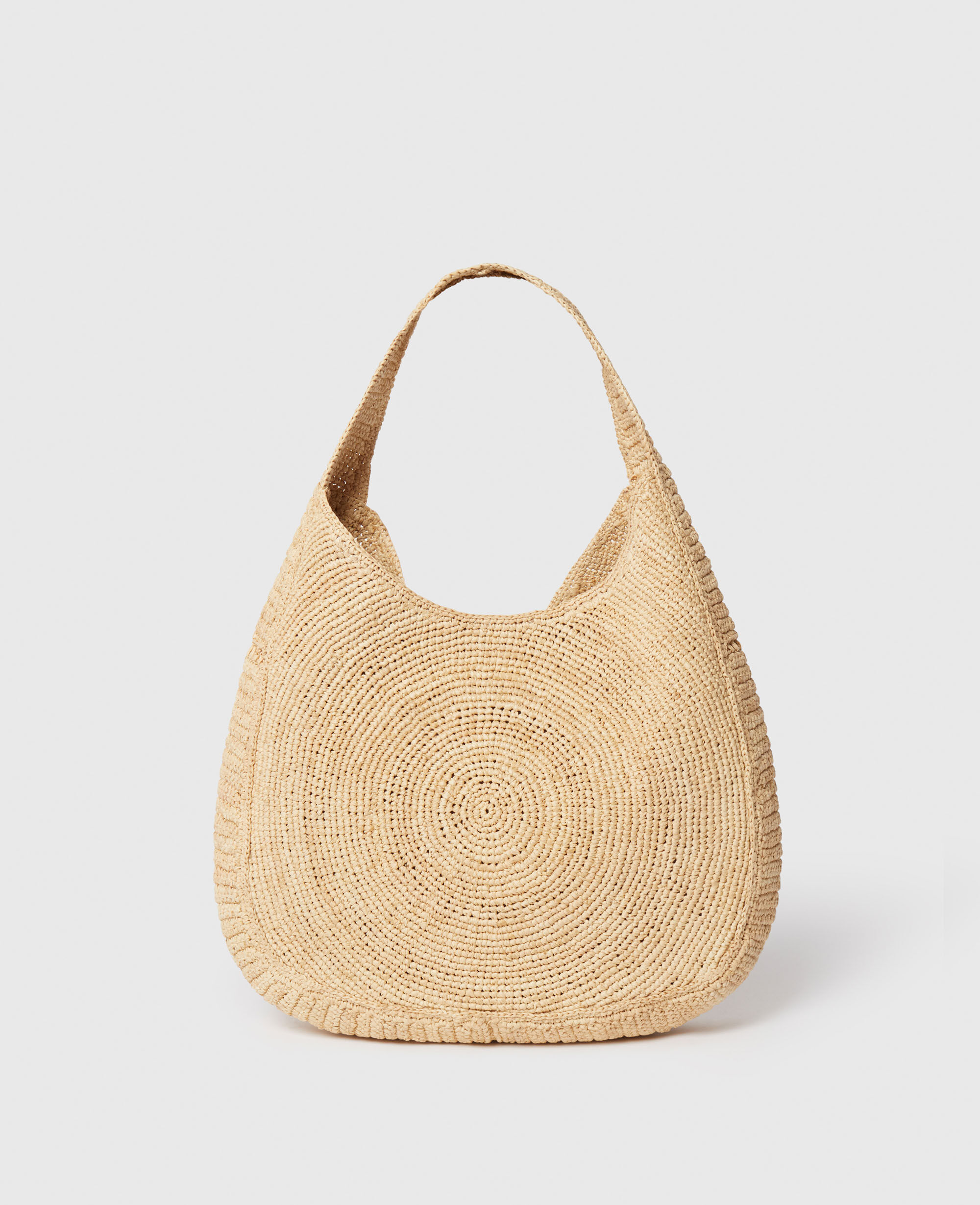 Women Natural Logo Raffia Slouchy Medium Tote Bag | Stella