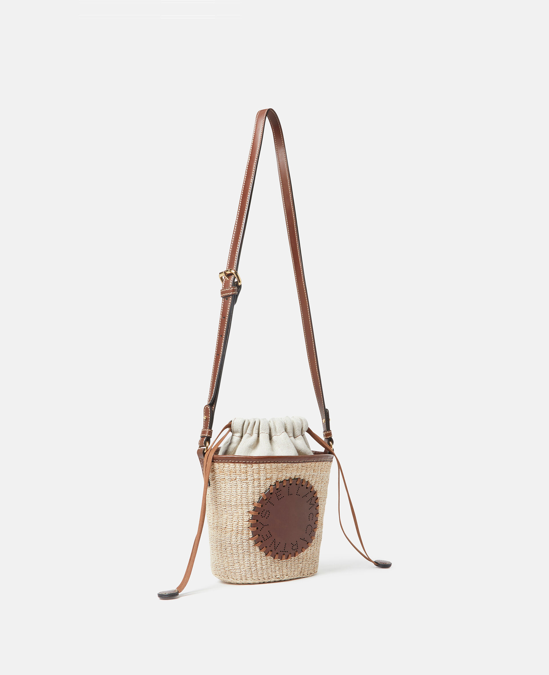 Logo Raffia Crossbody Bag-Beige-large image number 2