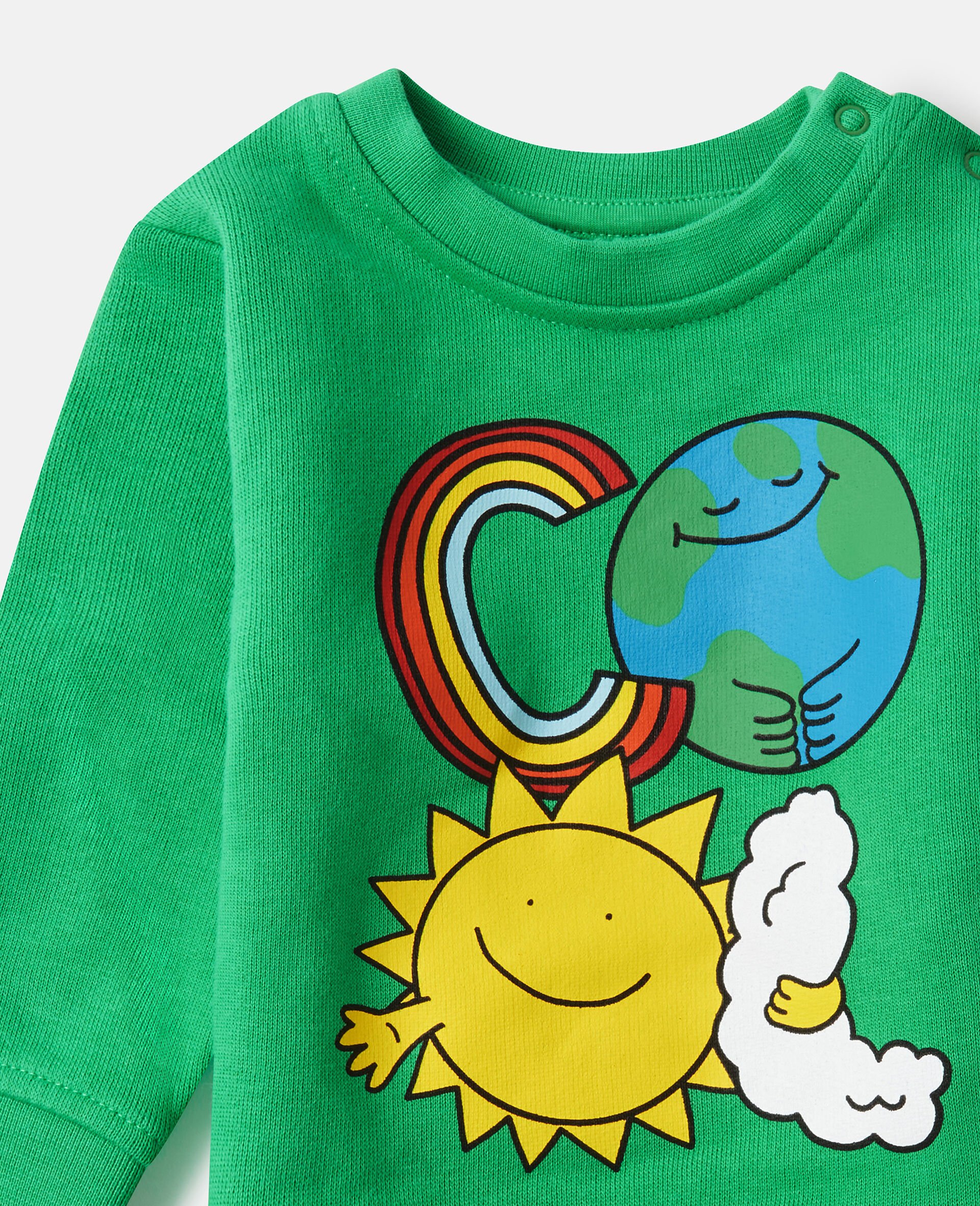 Earth Friends Graphic Crewneck Sweatshirt-Green-medium Earth Friends Graphic Crewneck Sweatshirt-Green-medium
