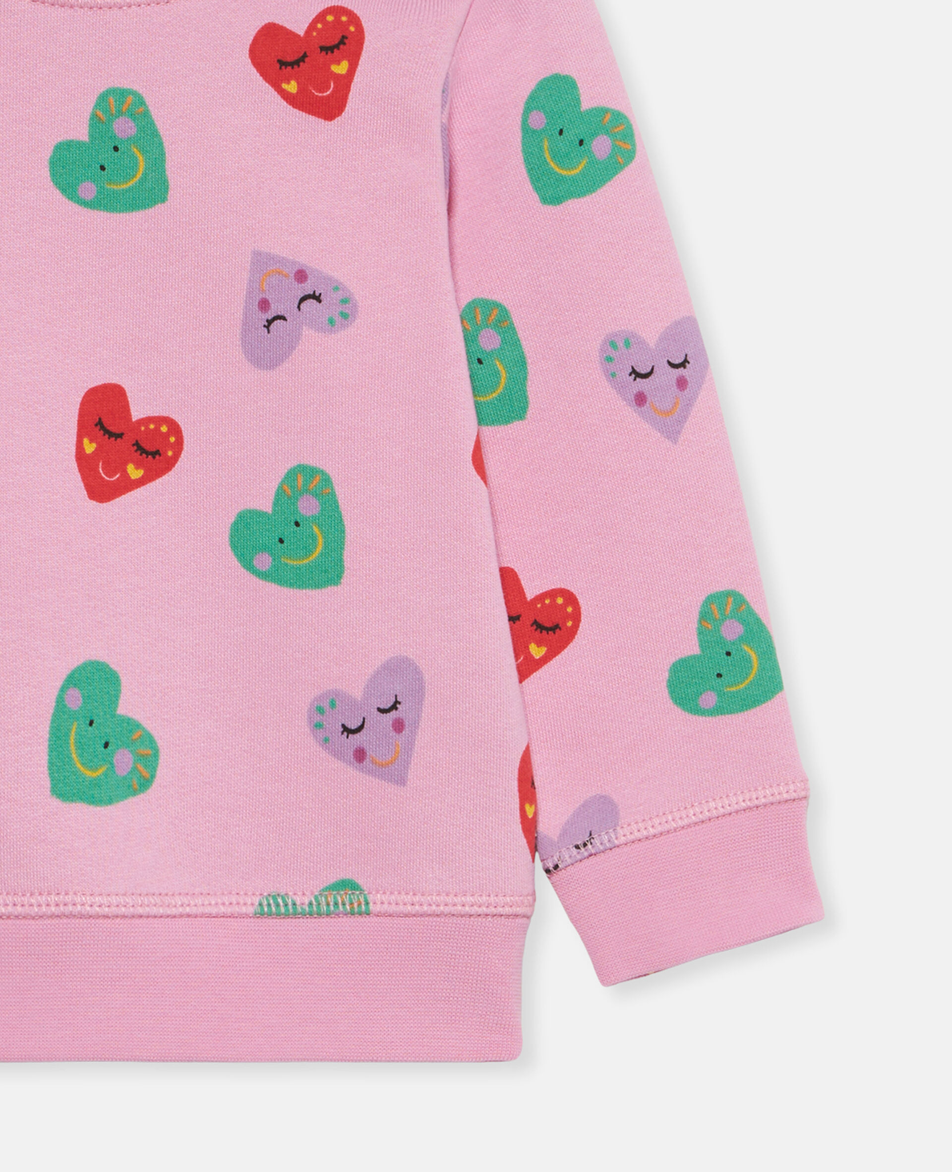 Maglione con stampa di cuori smiley-Rosa-large image number 2