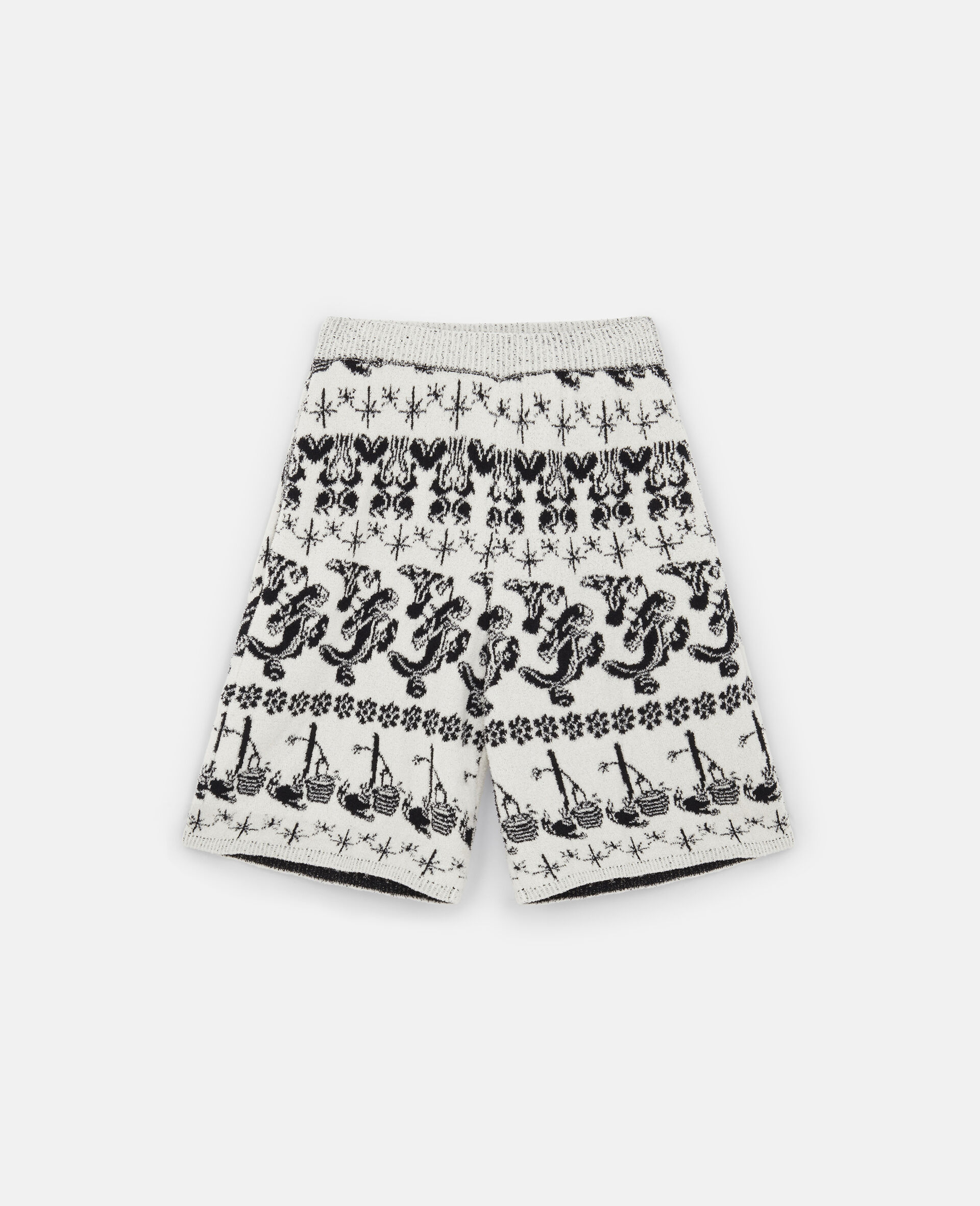 Fantasia Fair Isle Jacquard Knit Shorts-White-large