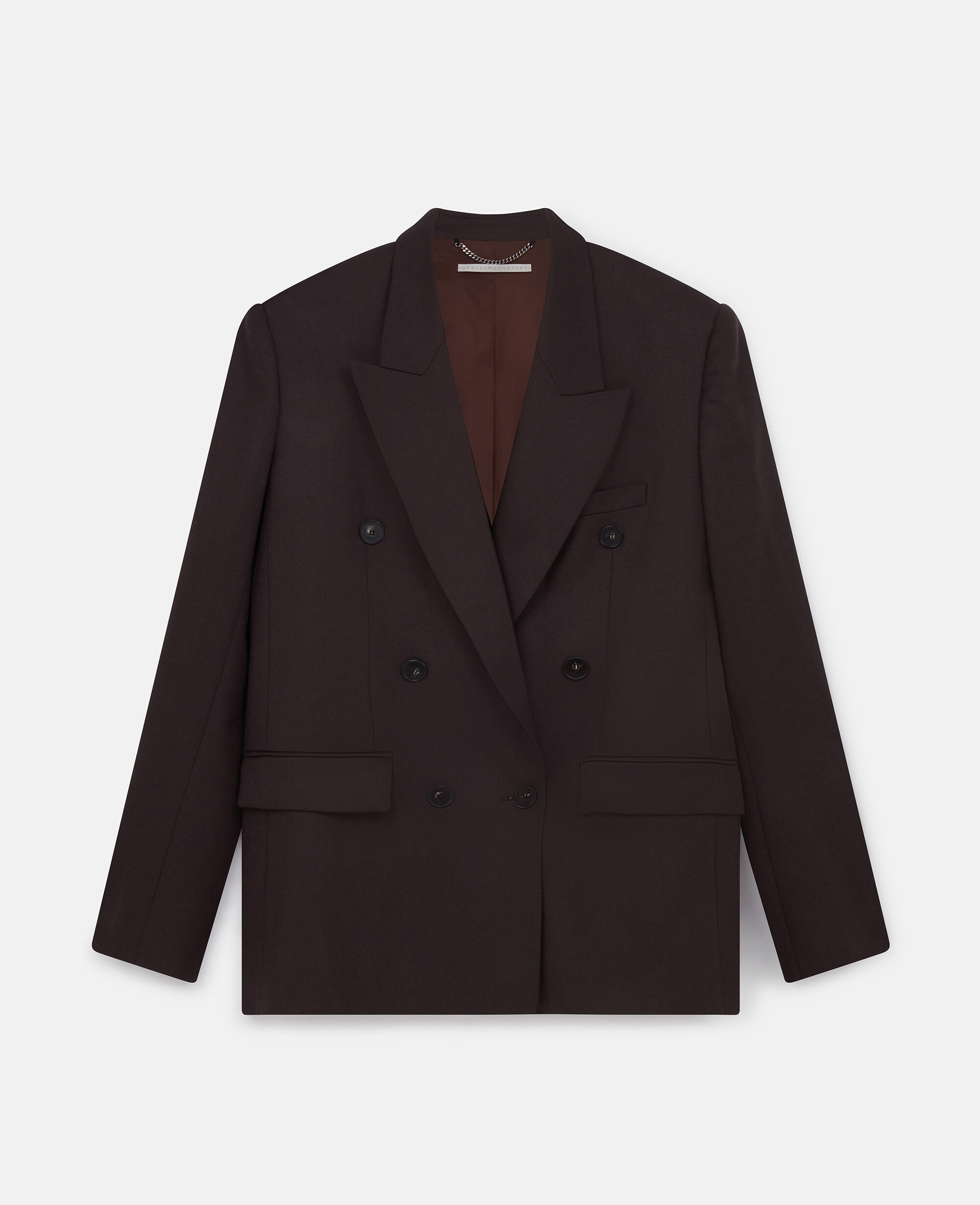 Women Dark chocolate brown Double Breasted Wool Blazer Stella McCartney LT