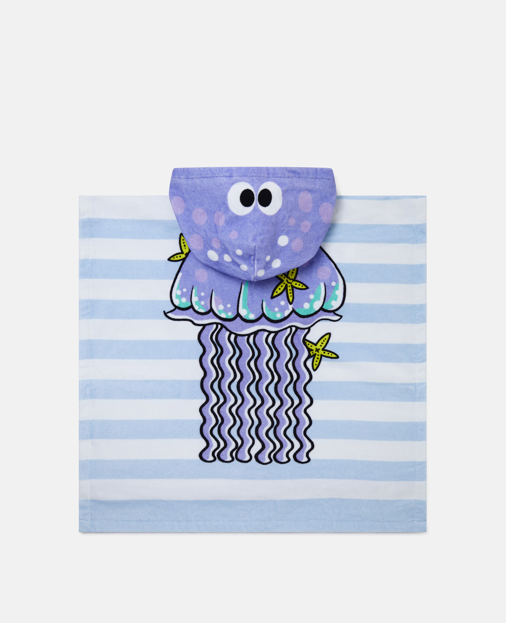 Jellyfish Print Terry Cloth Towel-Blue-large image number 2