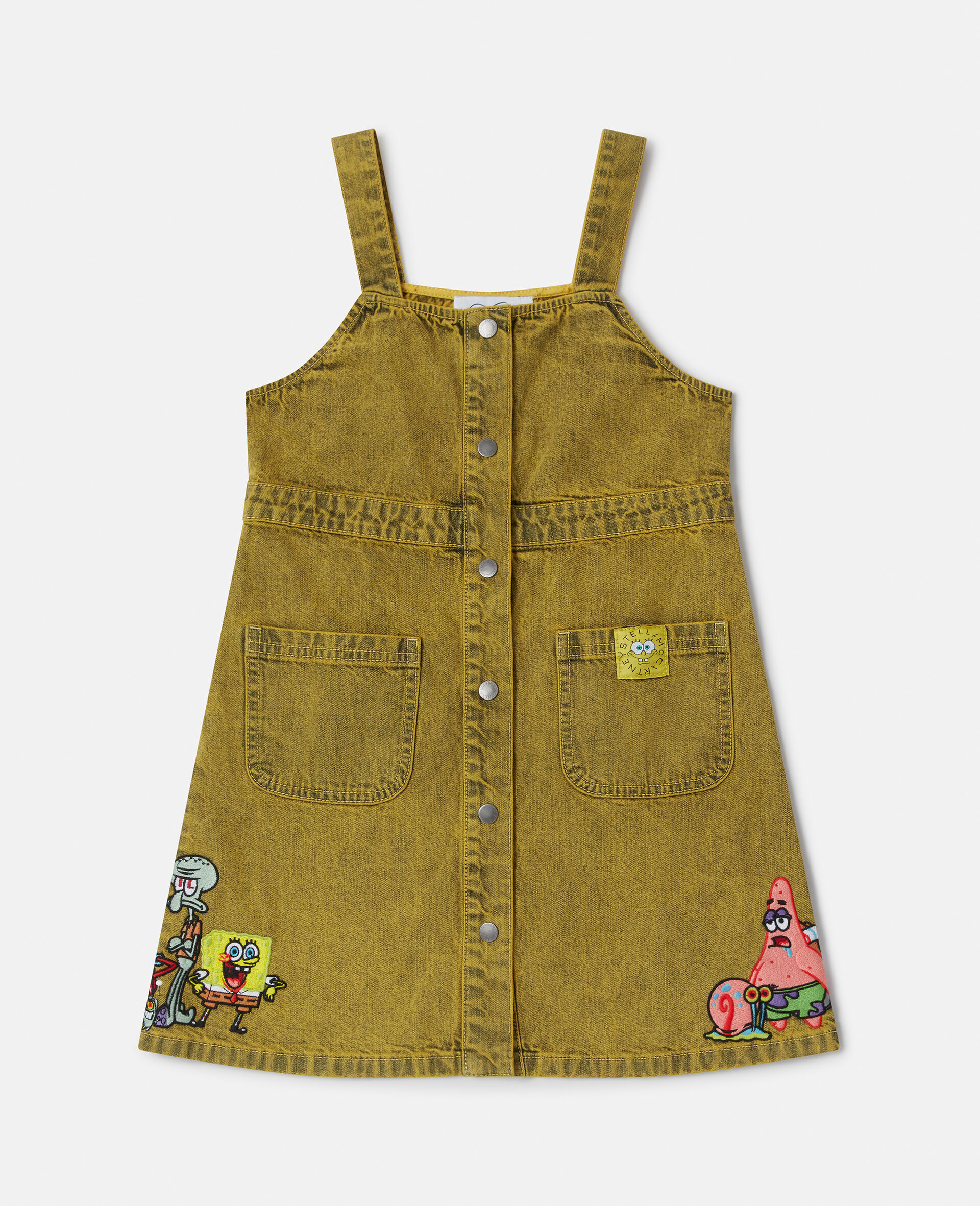 SpongeBob Graphic Denim Dress-Yellow-large image number 0