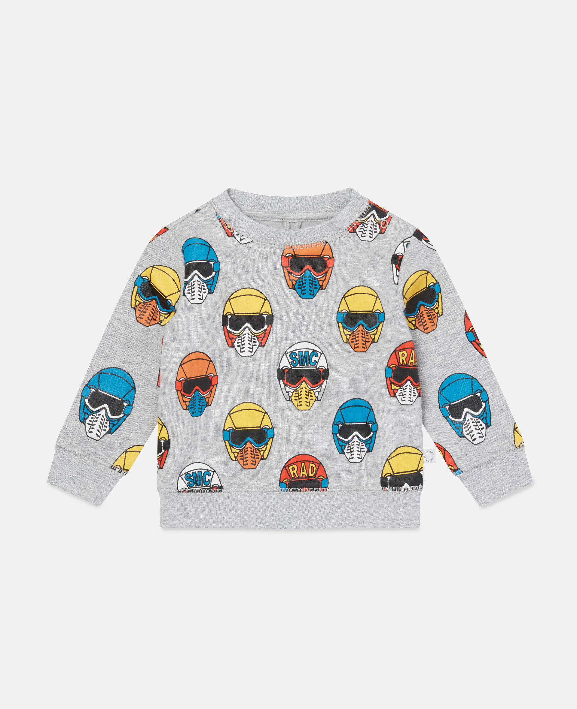 Cotton Fleece Helmet Print Sweatshirt-Grey-large image number 0