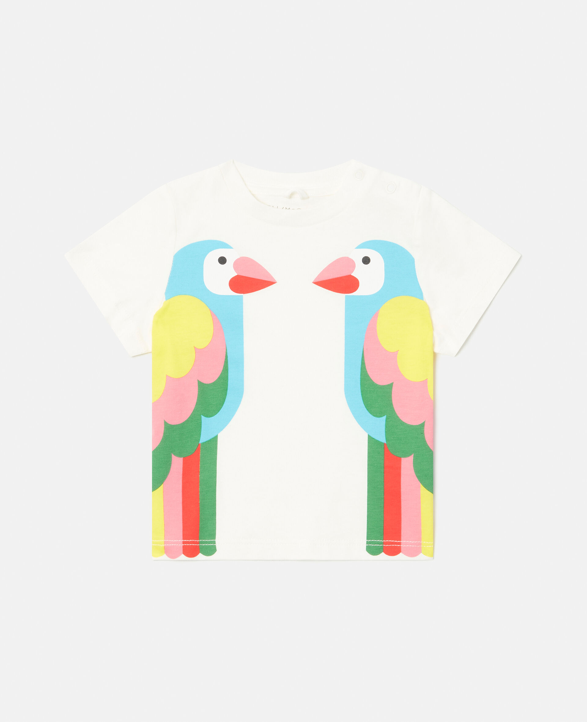 Double Parrot Print T-Shirt-White-large