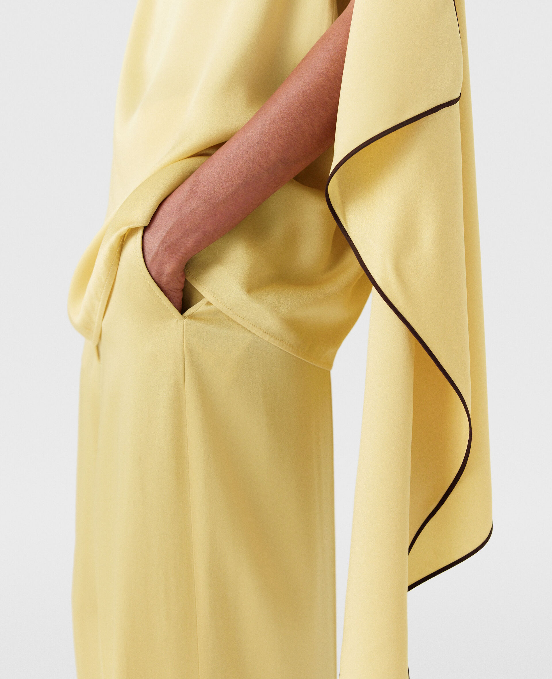 Low-Rise Straight-Leg Trousers-Yellow-large image number 3