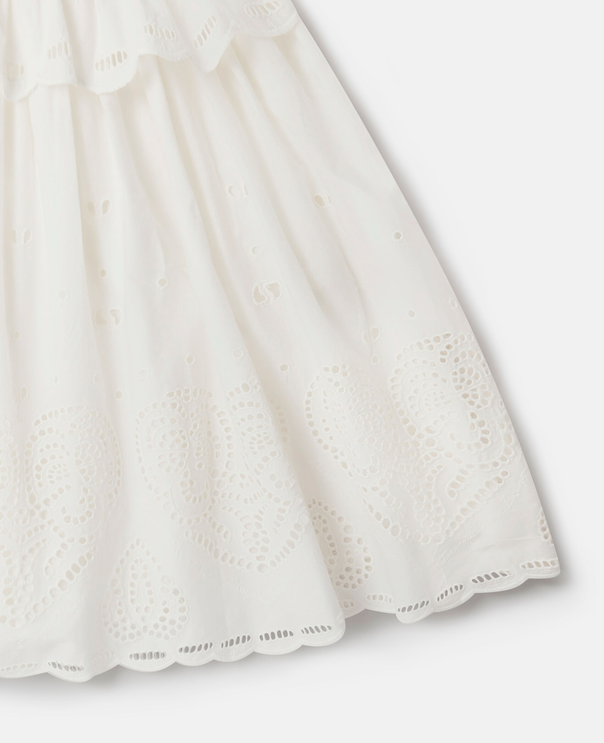 Robe brodée en coton et broderie anglaise-Blanc-large image number 1