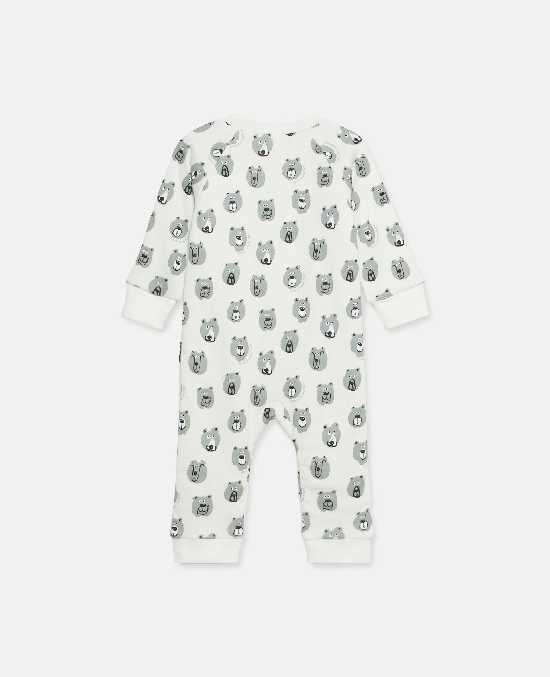 Bear Print Reversible Sleepsuit-Cream-large image number 1