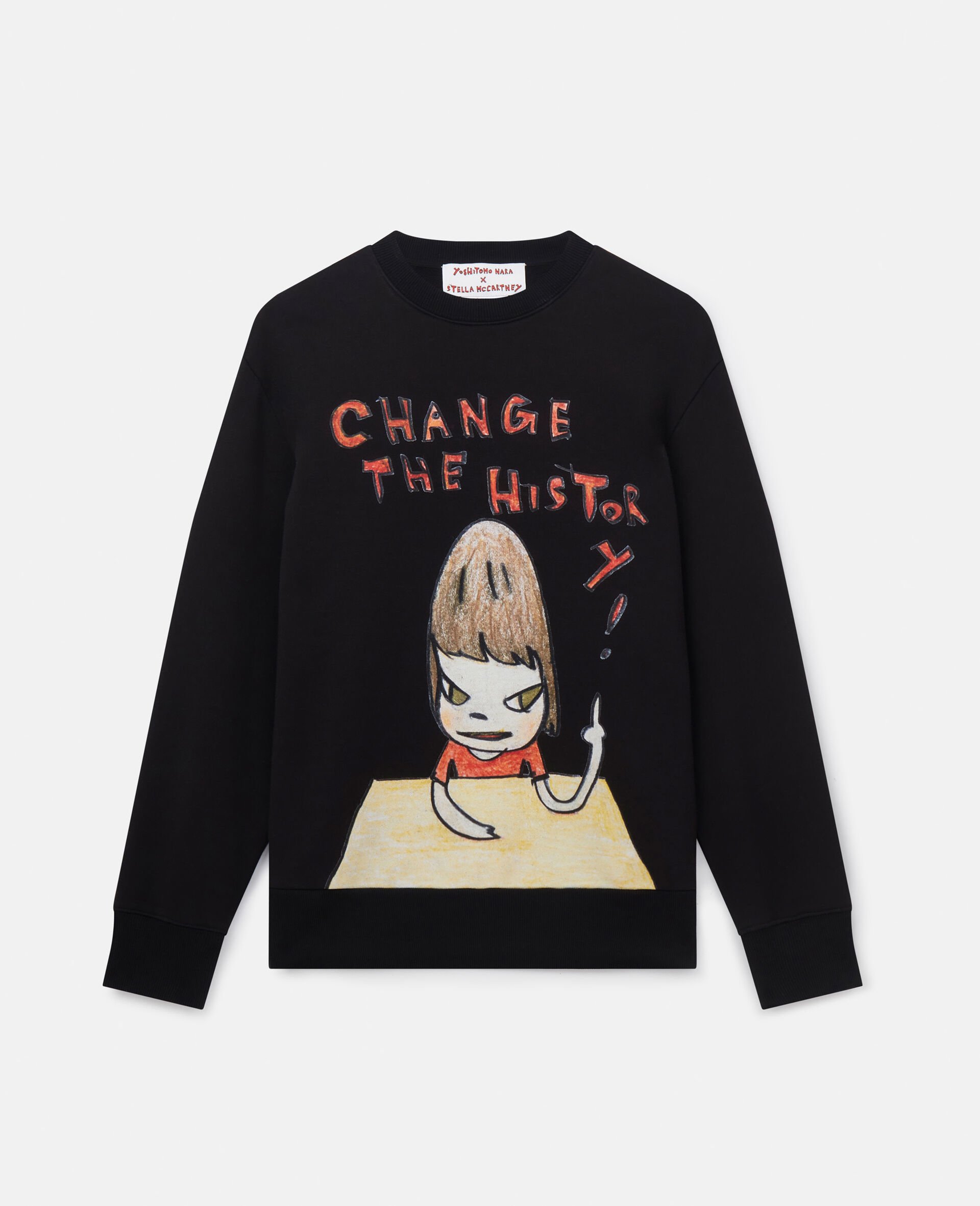 Felpa in cotone Change the History-Nero-large image number 0