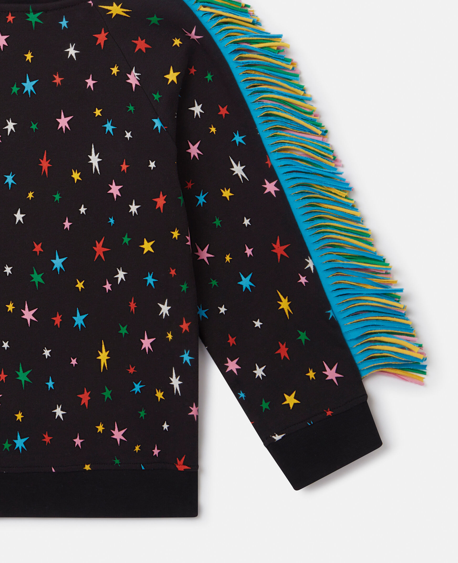 Star Pattern Fringe Sweatshirt-Multicolour-large Star Pattern Fringe Sweatshirt-Multicolour-large image number 3