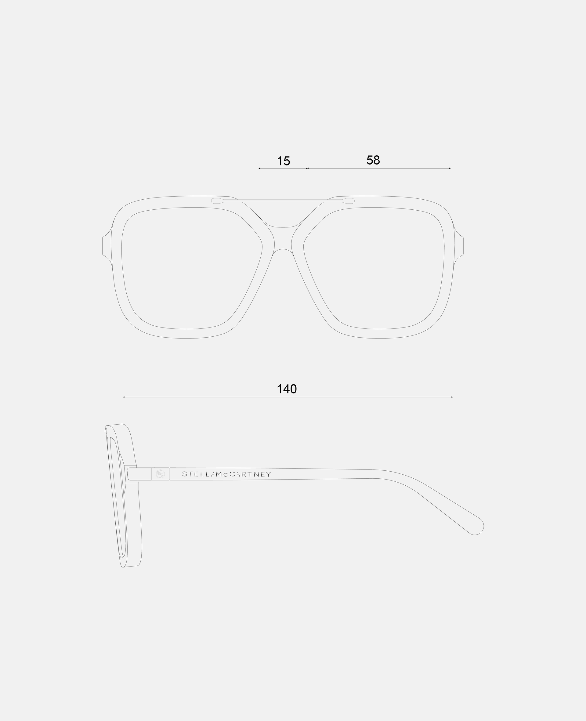 Oversized Square Metal Bar Sunglasses-Black-large image number 3