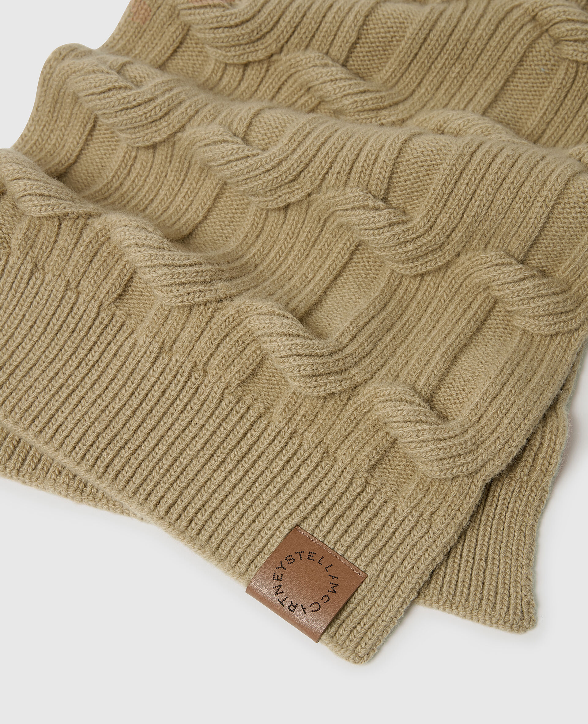 Falabella Cable-Knit Scarf-Grey-large image number 2