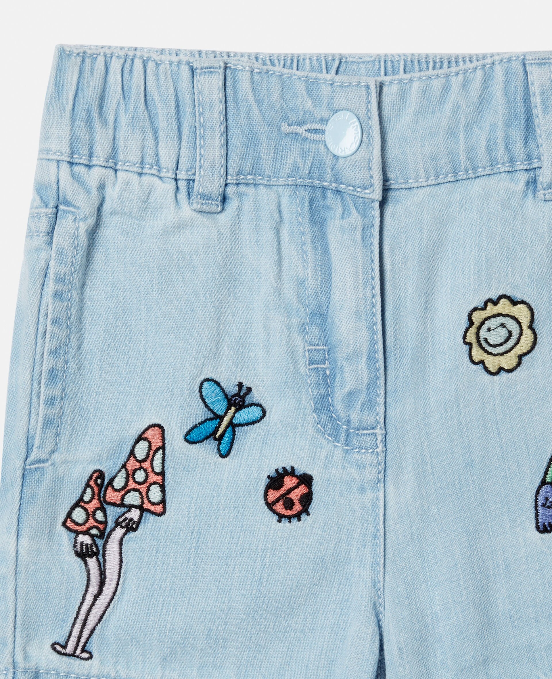 Elastische Jeansshorts mit Woodland Friends -Blau-large Elastische Jeansshorts mit Woodland Friends -Blau-large image number 1