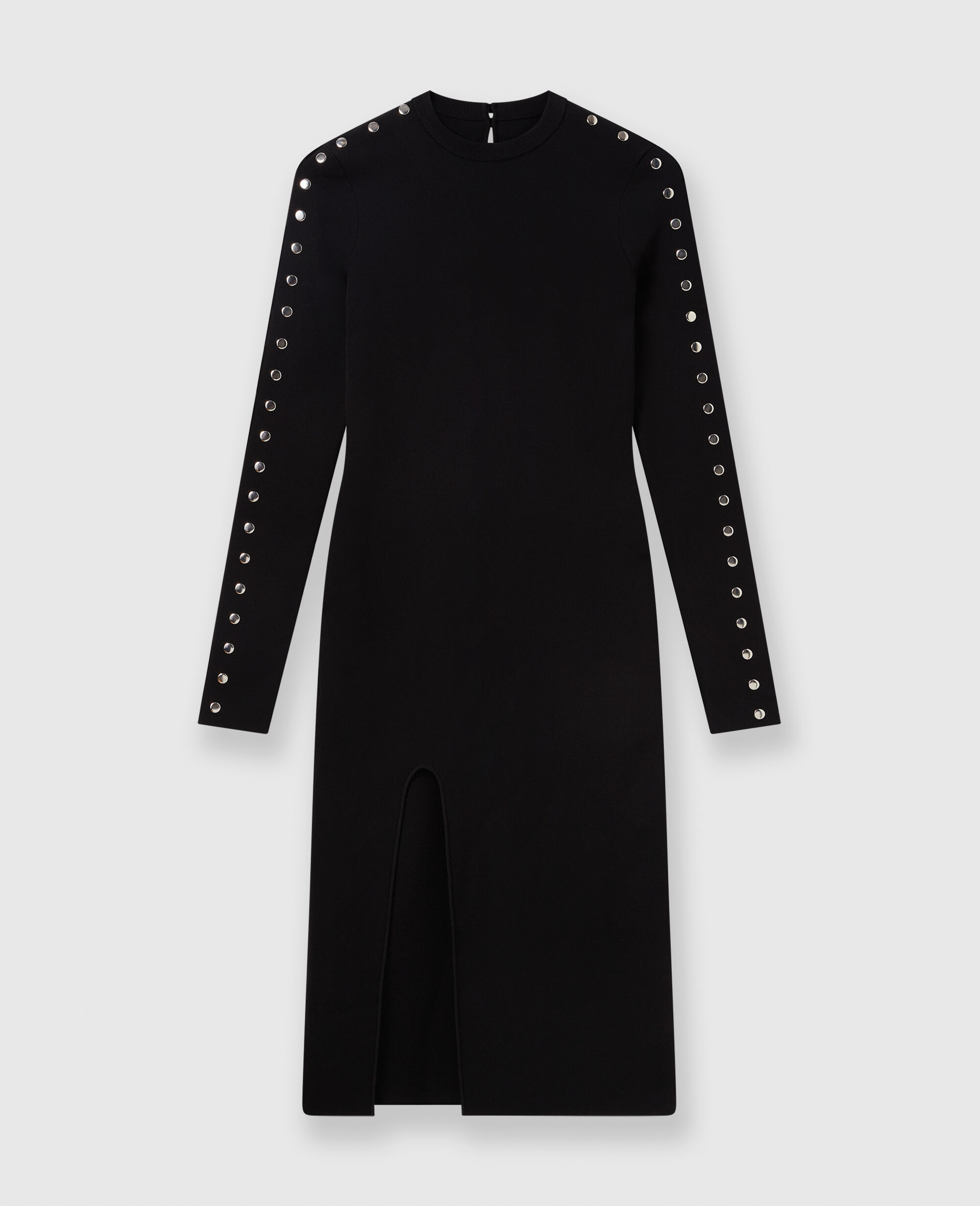 Women ブラック ロングスリーブ レッグスリット ミディドレス | Stella McCartney JP