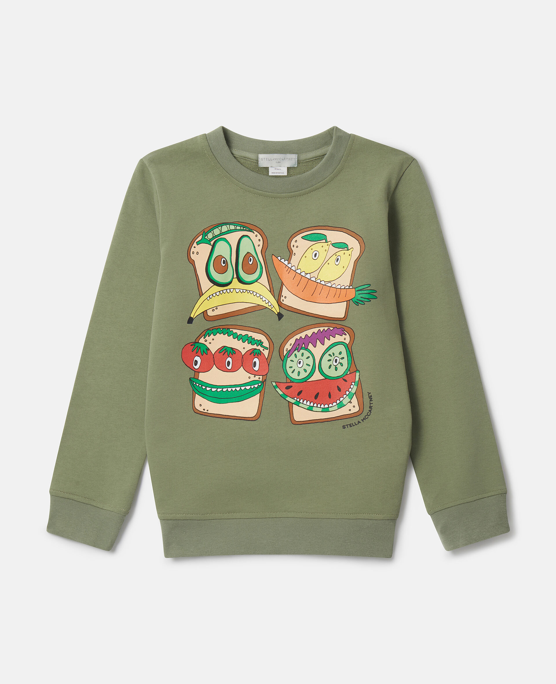 Sweatshirt mit Veggie Sandwich Motiv-Khaki-medium