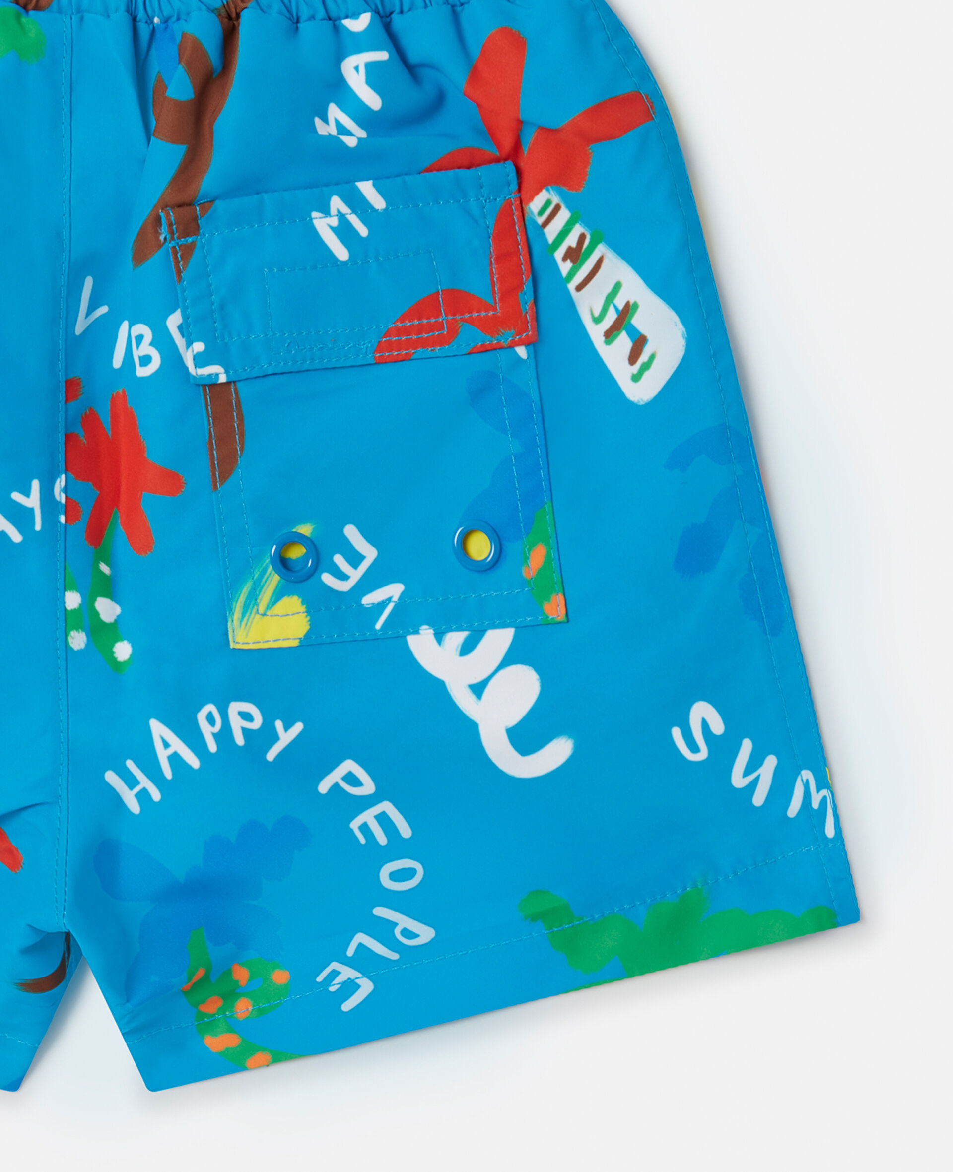 Palm Tree Print Swim Shorts-Multicolour-large image number 3