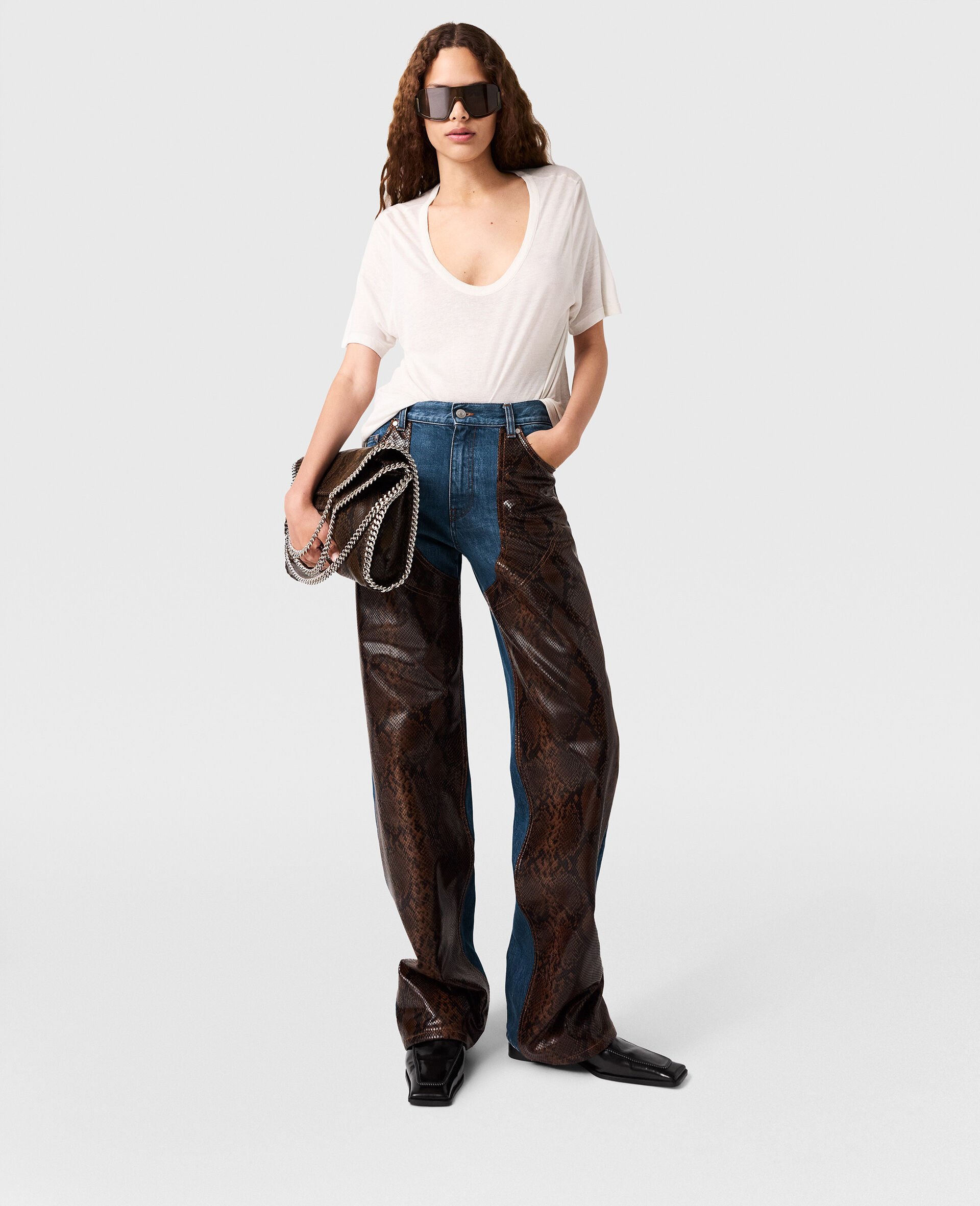 세미 시어 니트 크루넥 티셔츠-화이트-large 세미 시어 니트 크루넥 티셔츠-화이트-large image number 5