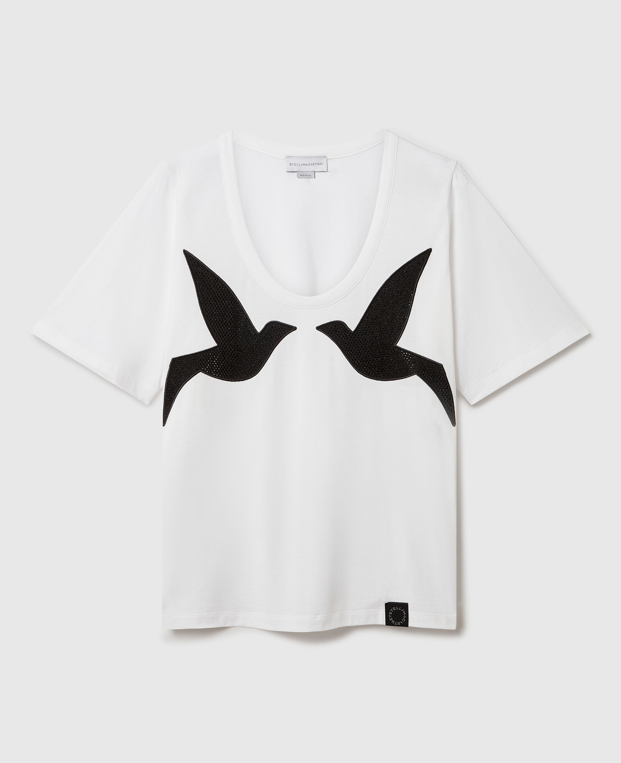 Women White Blackbird Crystal-Embellished T-Shirt | Stella