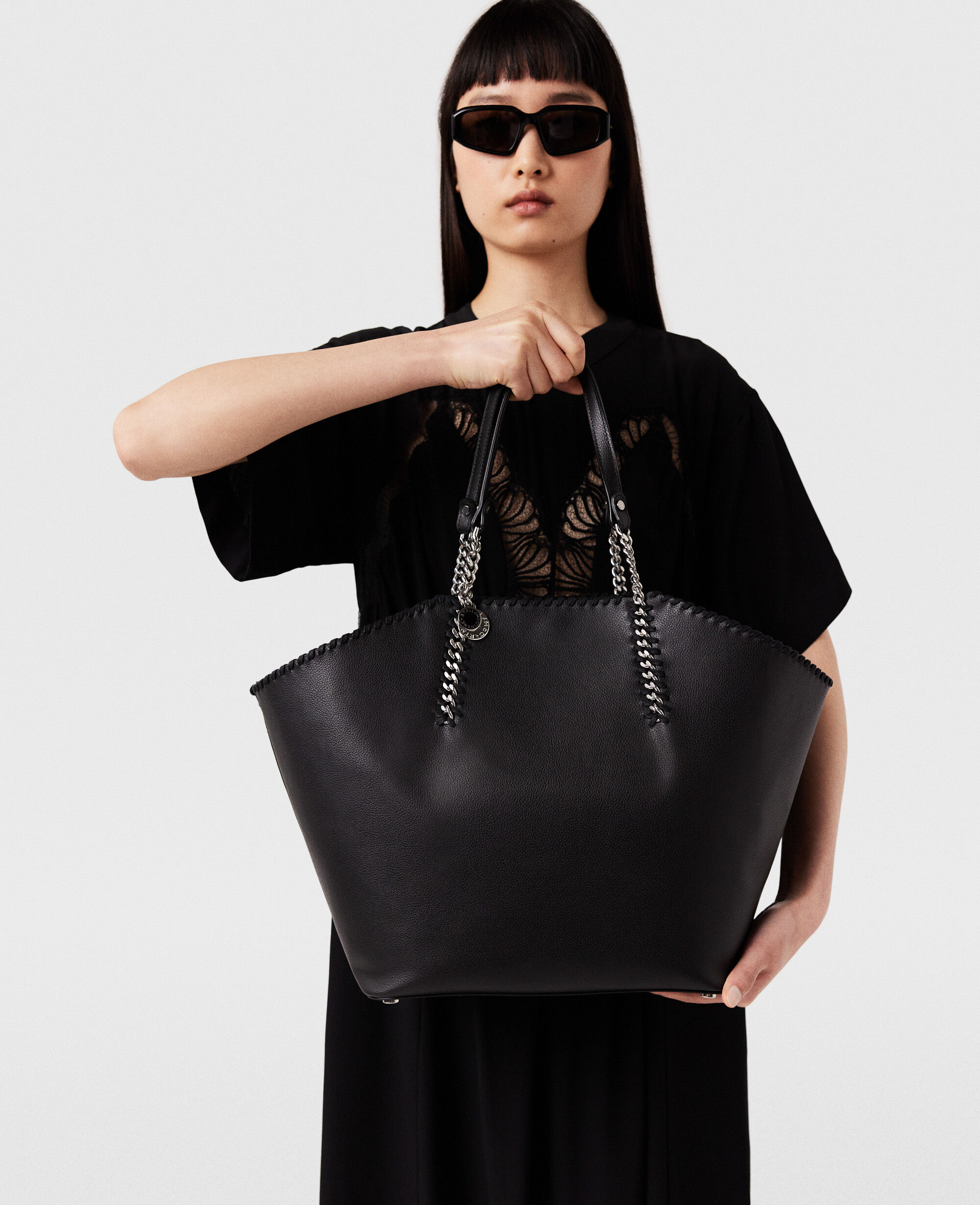 Women Pitch black Falabella Re Edition Tote Bag Stella McCartney US