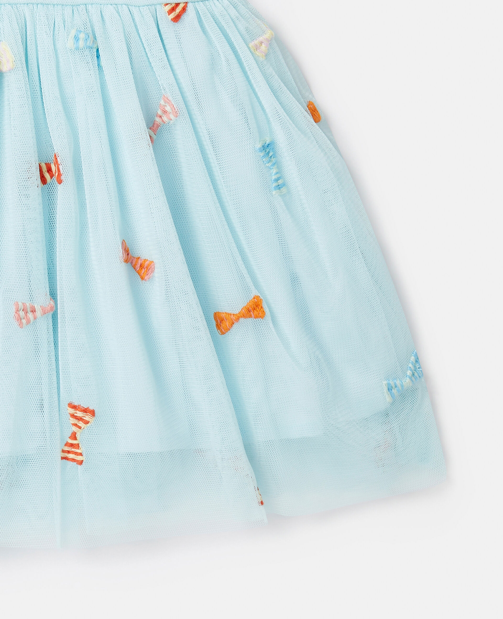 Striped Bow Print Occasion Dress-Blue-large image number 1