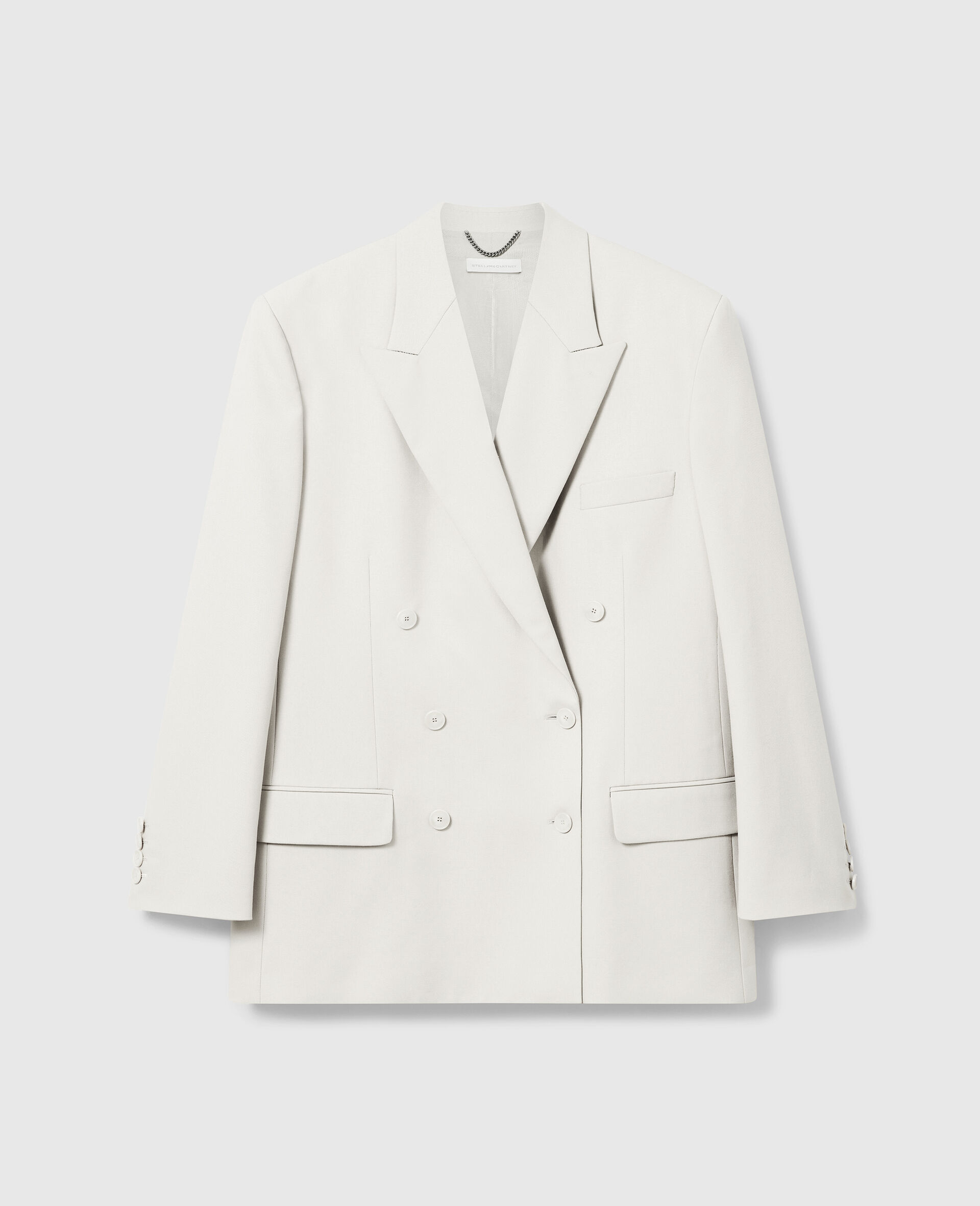 Oversized Double-Breasted Blazer-Beige-medium