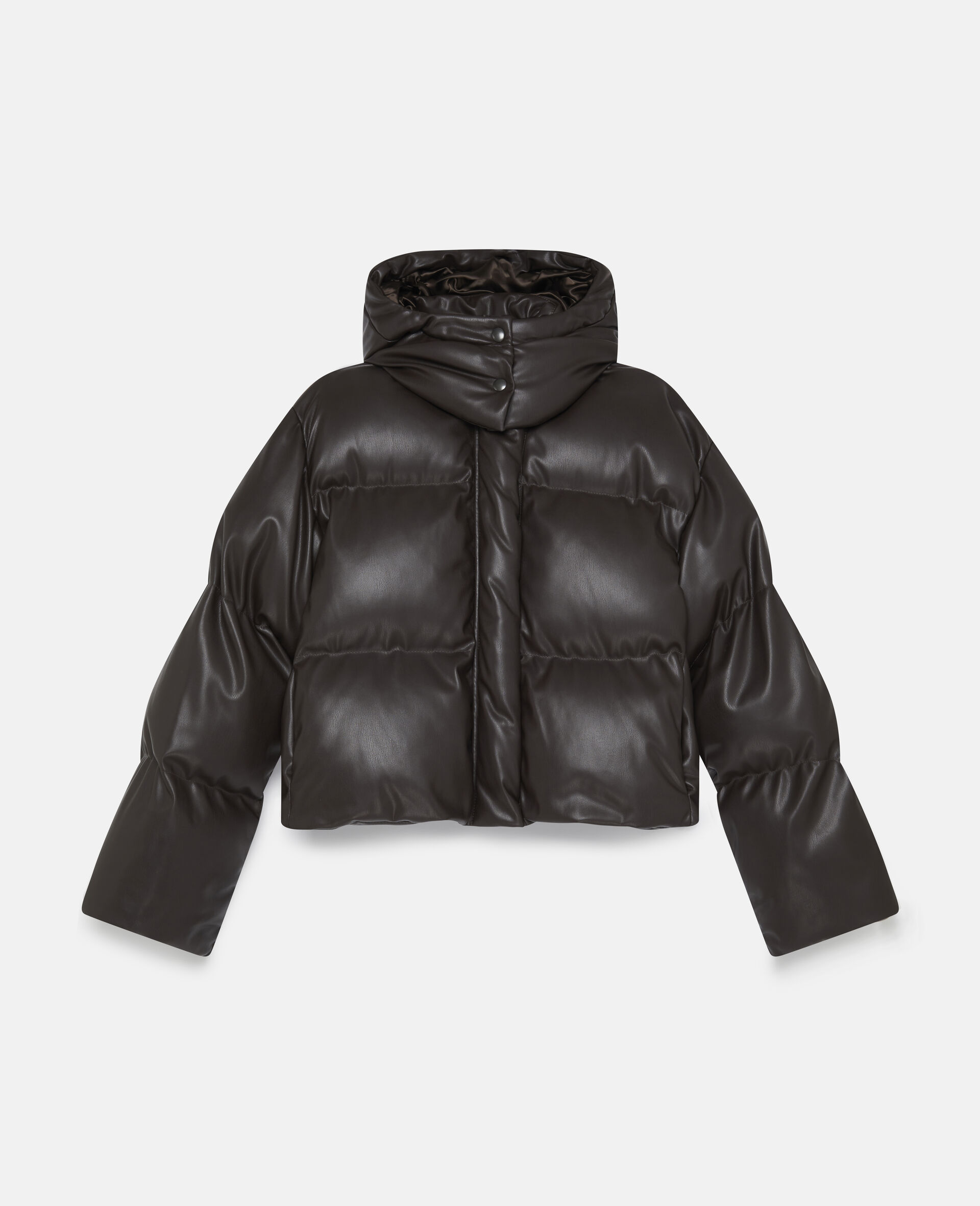 Gepolsterte Jacke mit Kapuze aus Alter Mat-Brown-large image number 0